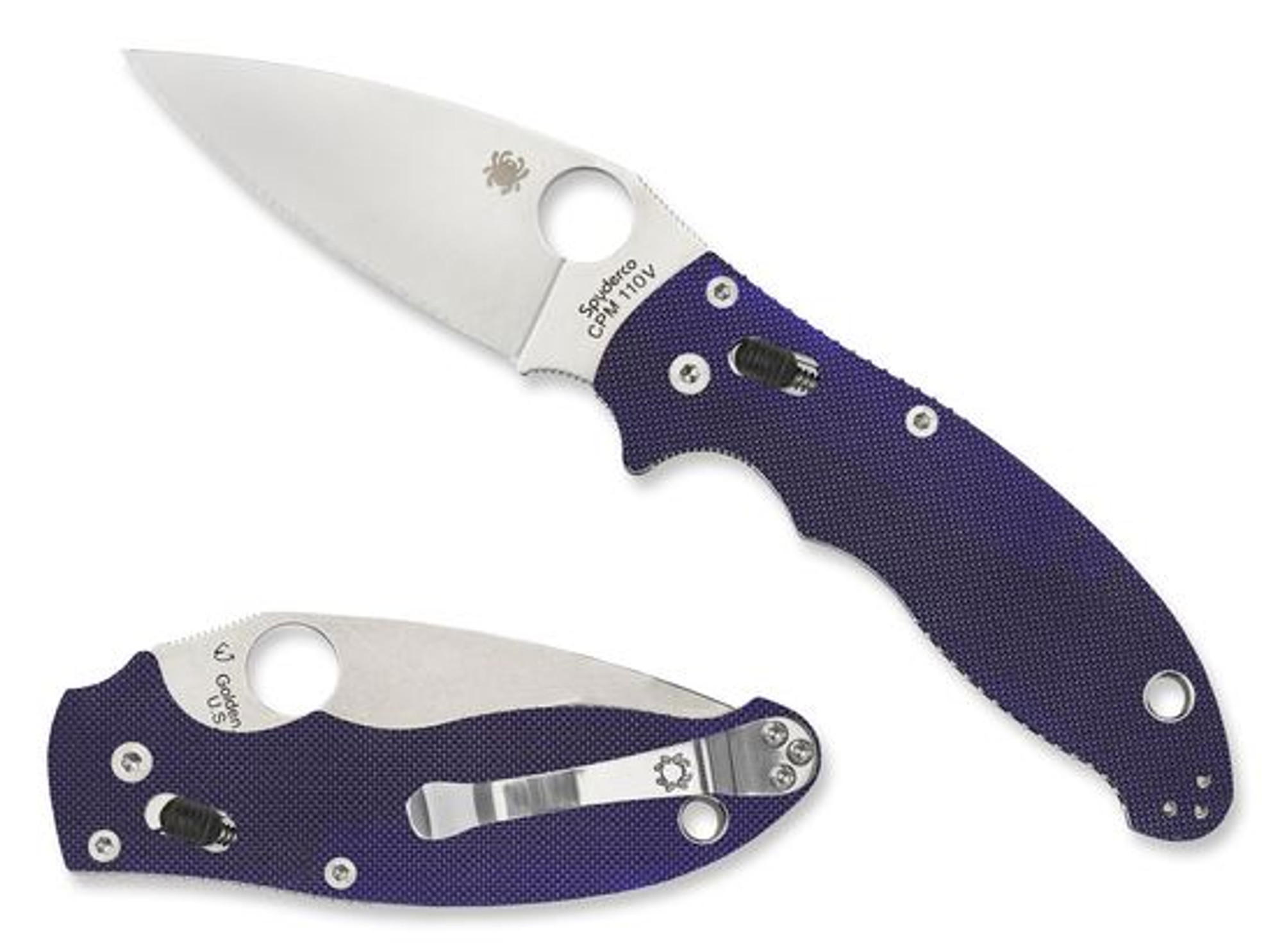 Spyderco C101GPDBL2 Manix 2 Blue G-10 CPM-S110V