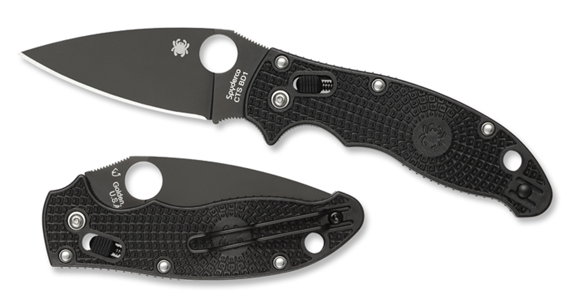 Spyderco C101PBBK2 Manix 2 Lightweight Transclucent All Black