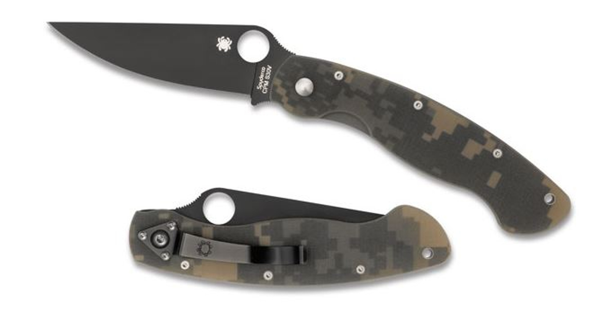 Spyderco C36GPCMOBK Military Digi Camo G-10 Folding Knife