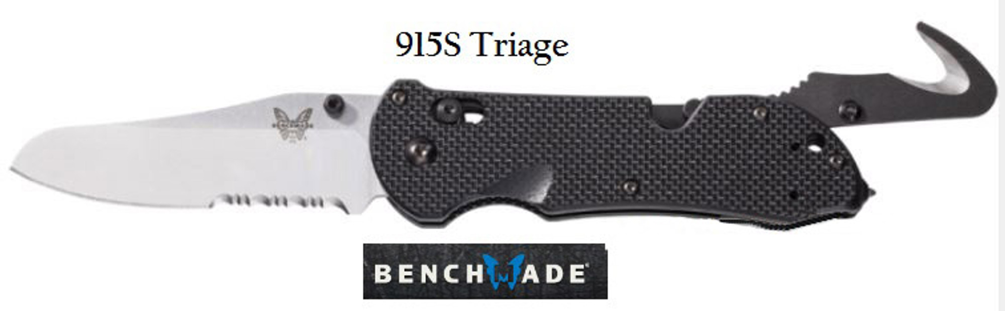 Benchmade 915S Triage Satin Blade with Serration