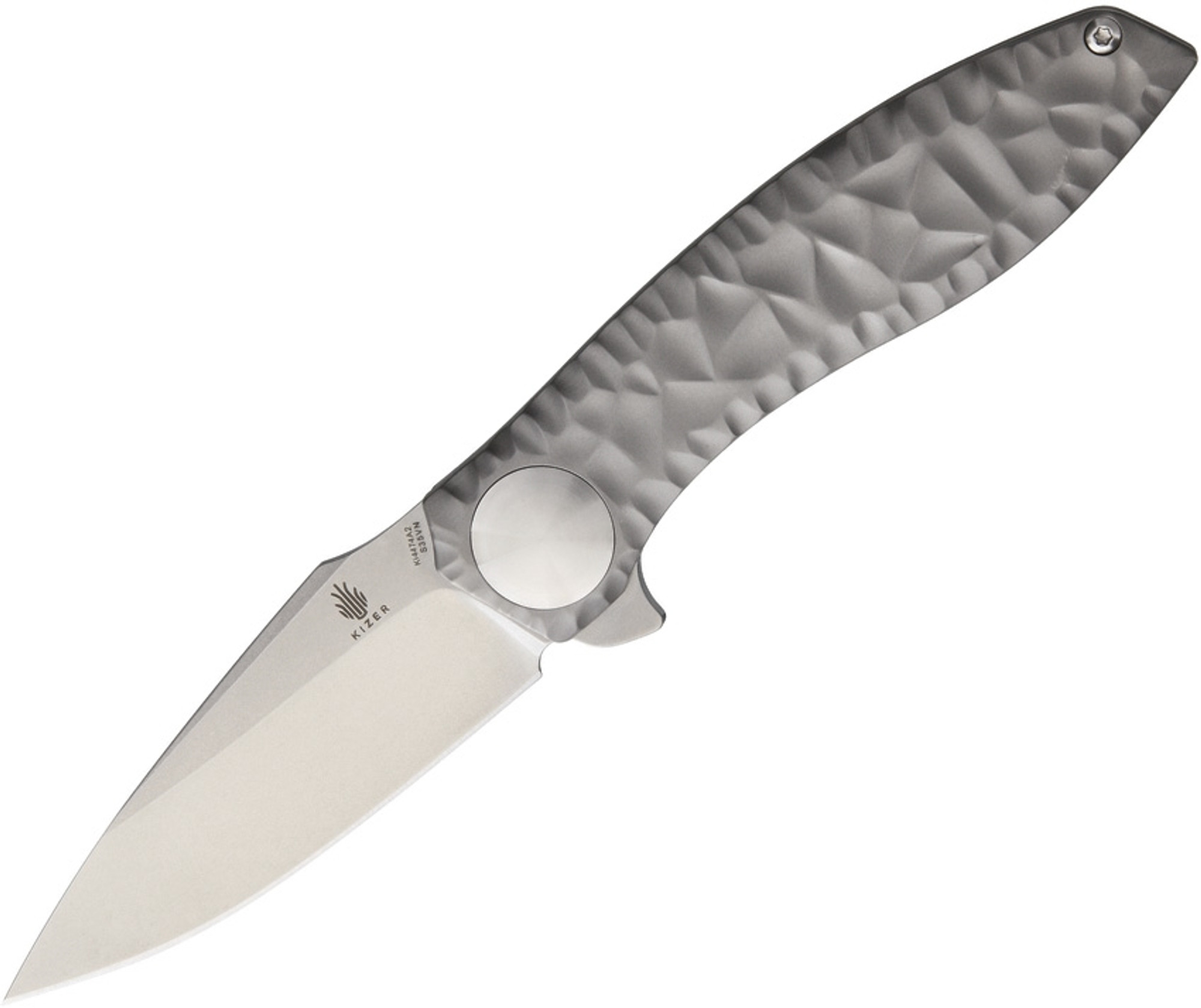 Kizer 4474A2 SLT S35VN Hammered Titanium Framelock Flipper