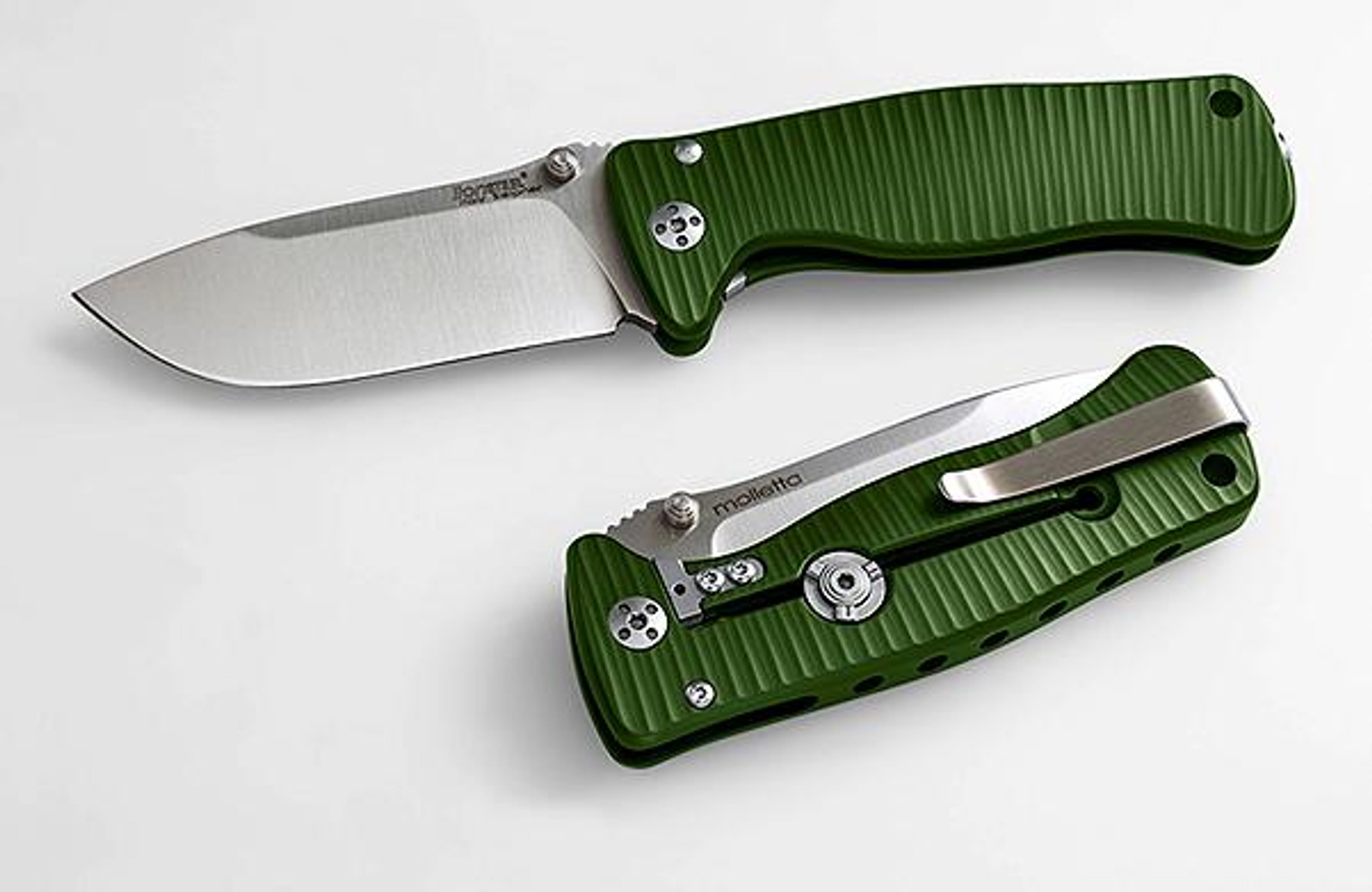 Lion Steel SR2 Mini - Green Aluminium Handle, Satin Blade