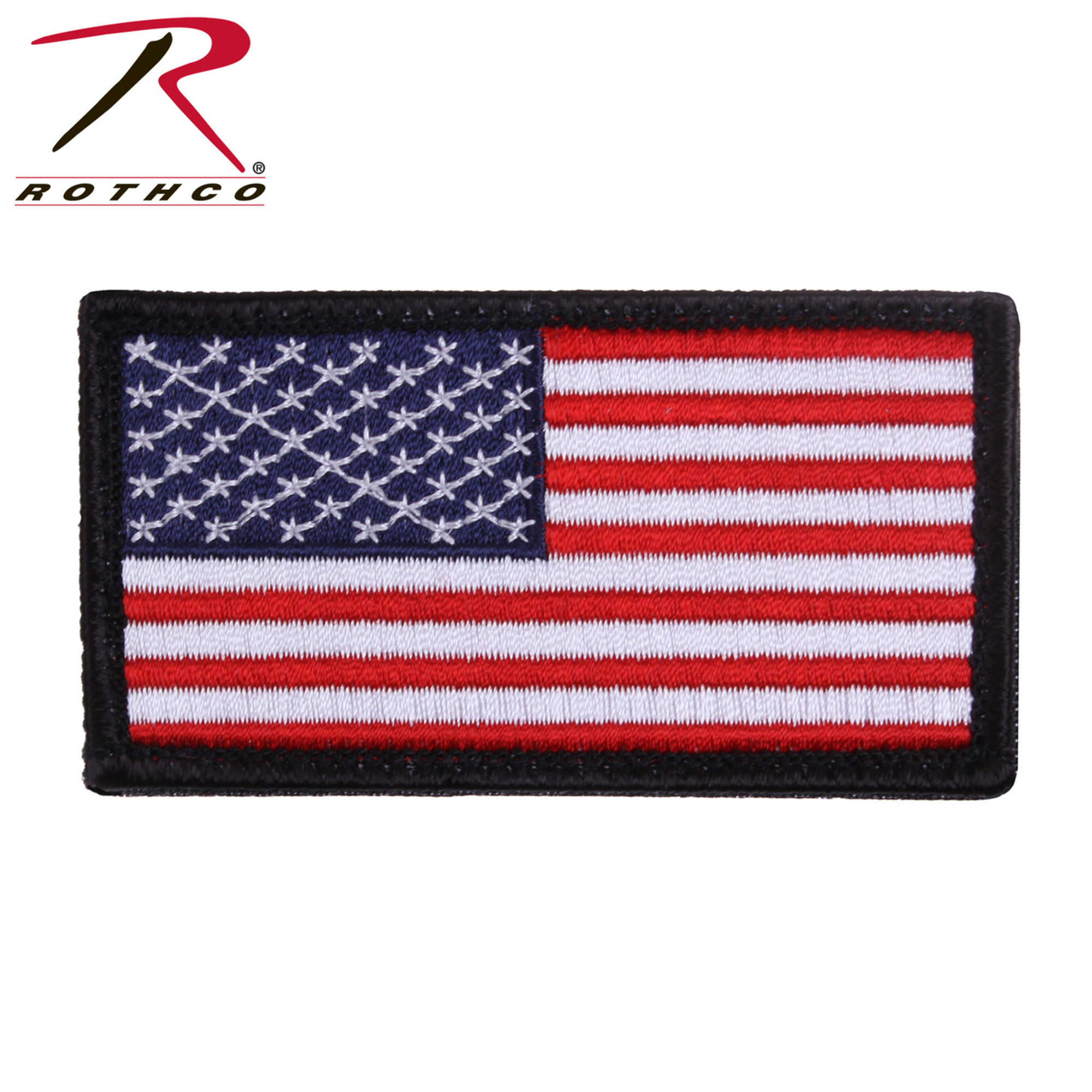 Rothco American Flag Patch - Hook Back - Black Border