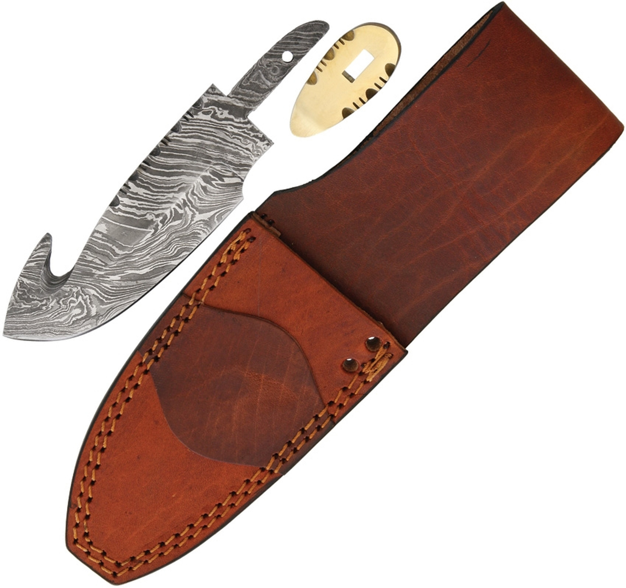 Damascus Guthook With Sheath BLSODMBL2