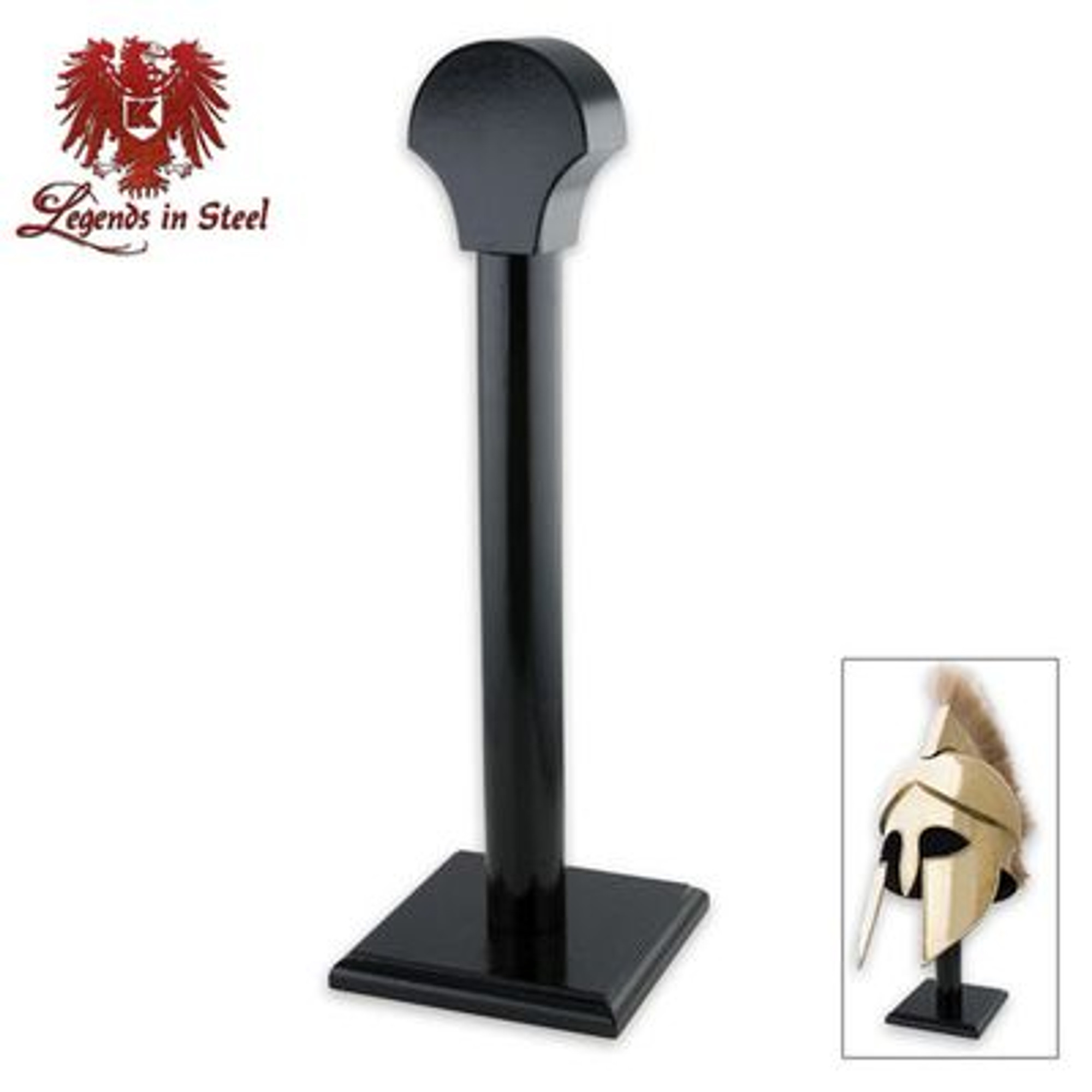 Wood Medieval Helmet Stand - Black