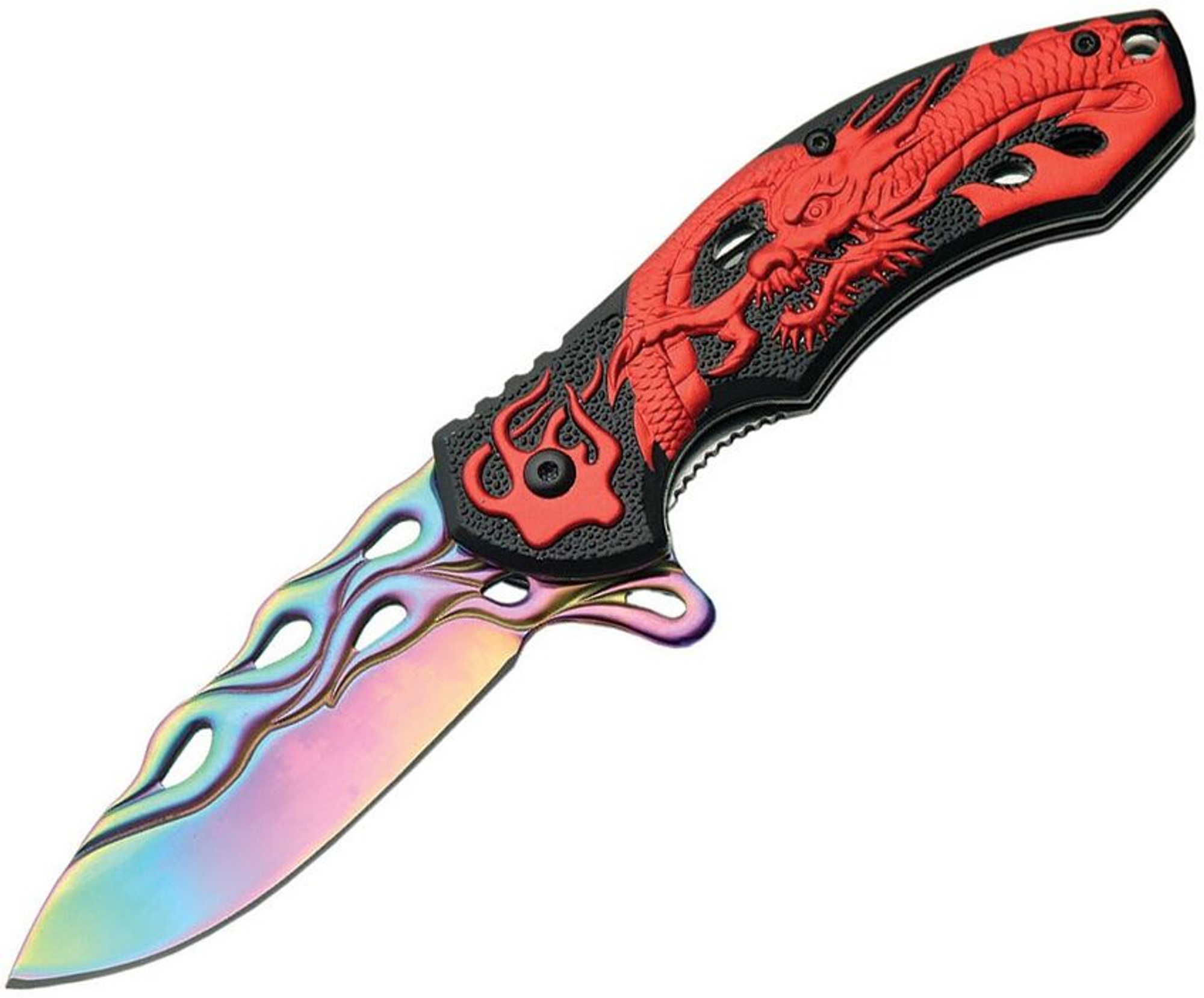 CNM Dragon Flame Folder - Red Black