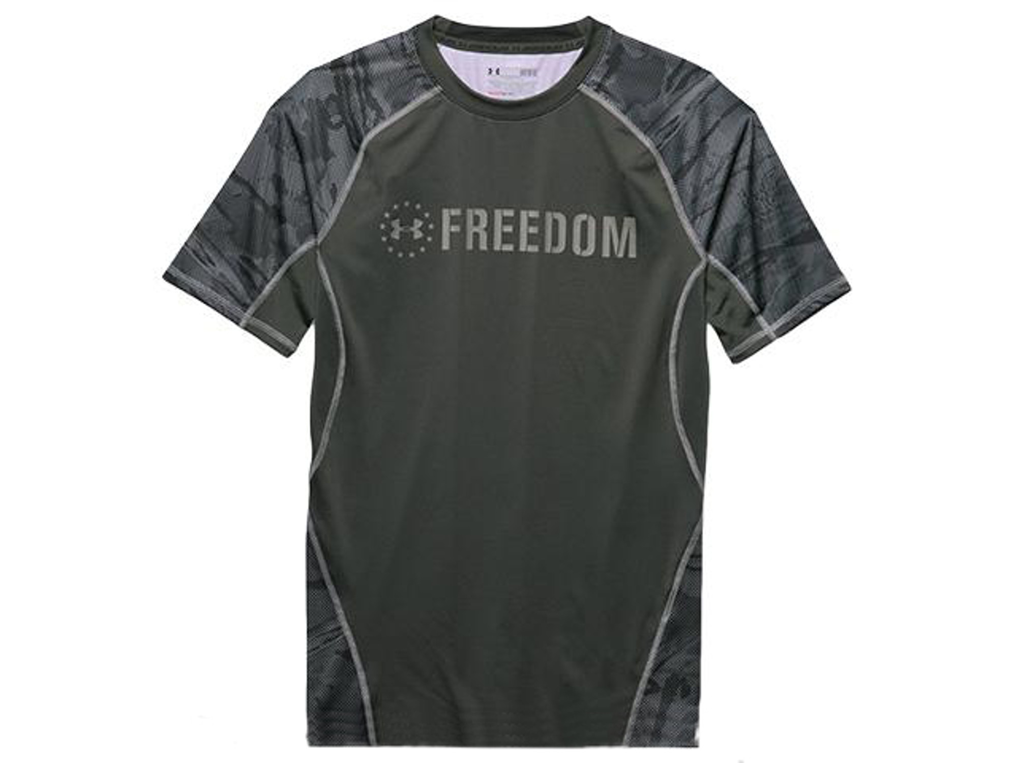 Under Armour Men's Tactical Heatgear® "Freedom" Compression Short Sleeve T-Shirt - Combat Green (Size: Small)