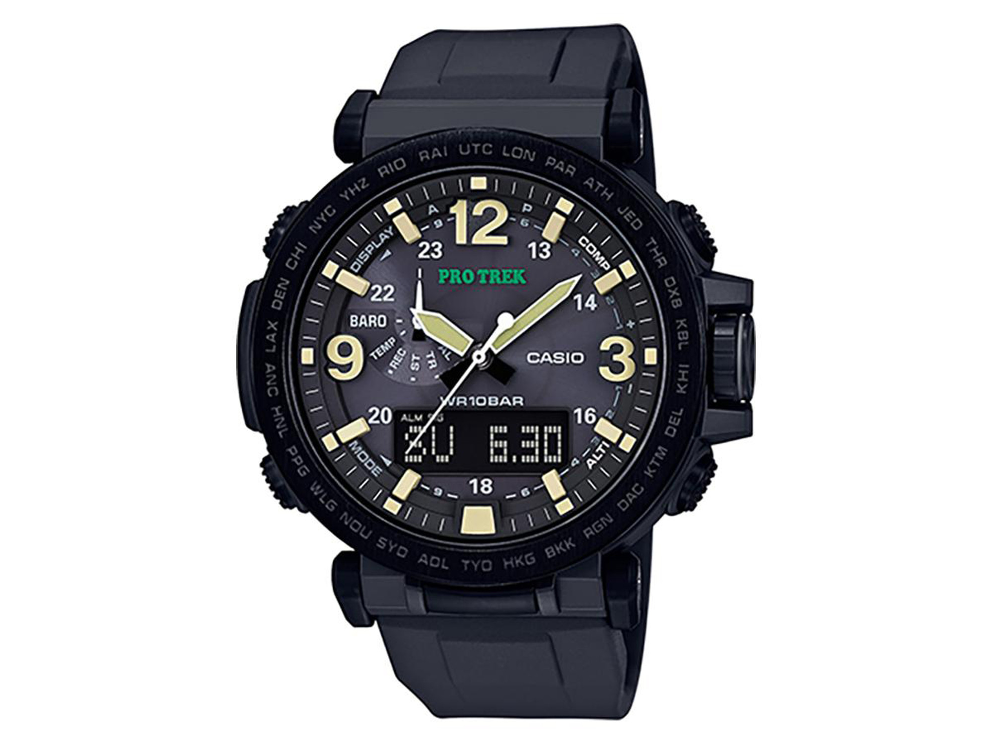 Casio Men's PRG-600YB-1CR Pro-TrekTriple-Sensor Stainless Steel Watch ...