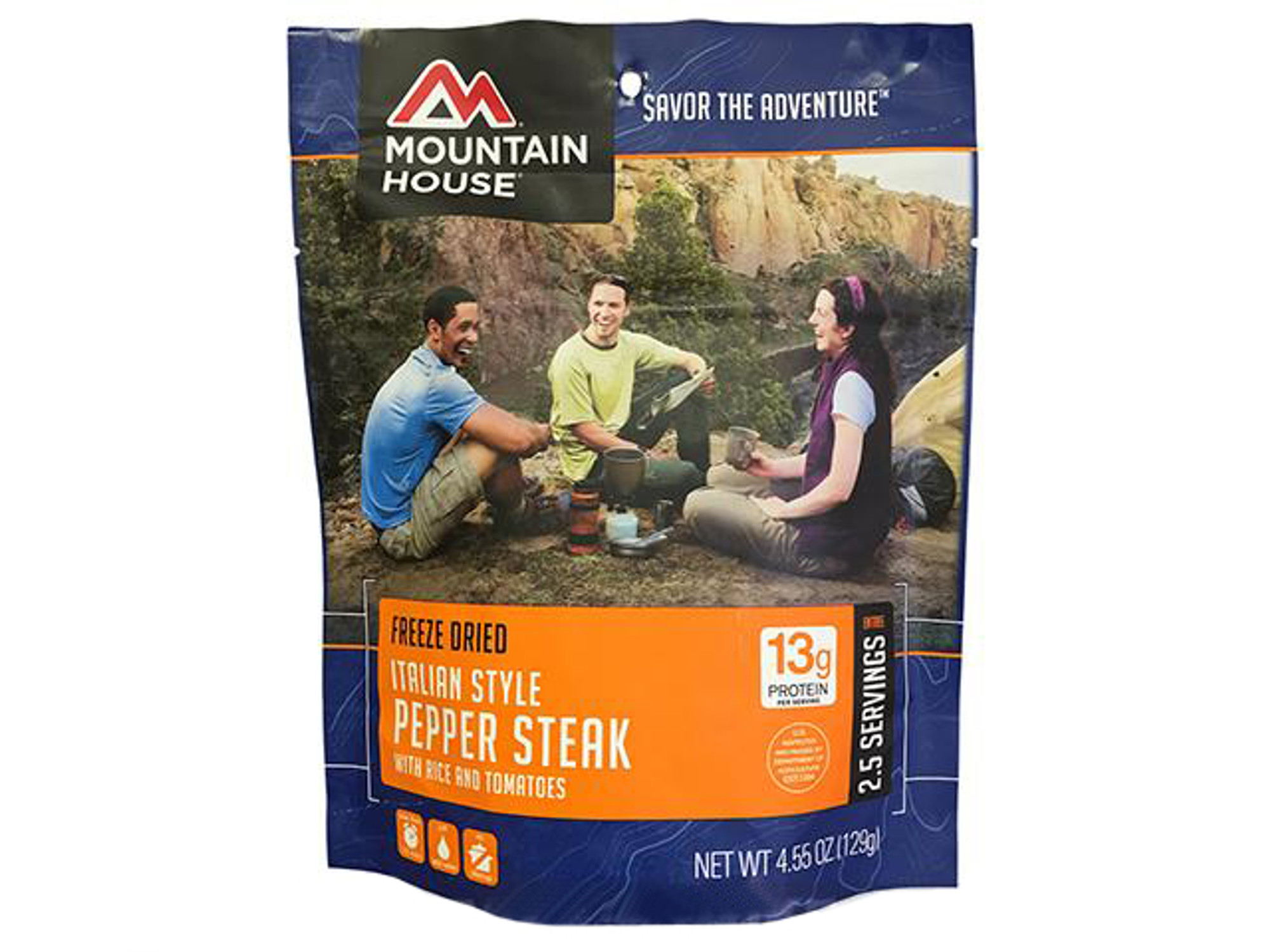 Mountain House Freeze Dried Camping Food (Menu: Italian Style Pepper Steak with Rice and Tomatoes / Entree)