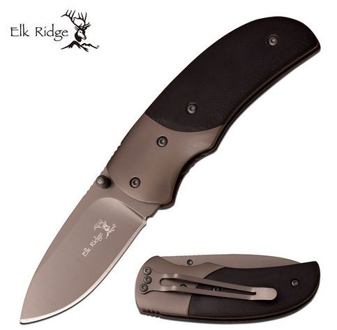 Elk Ridge ER170 G-10 Folder with Stainless Bolster