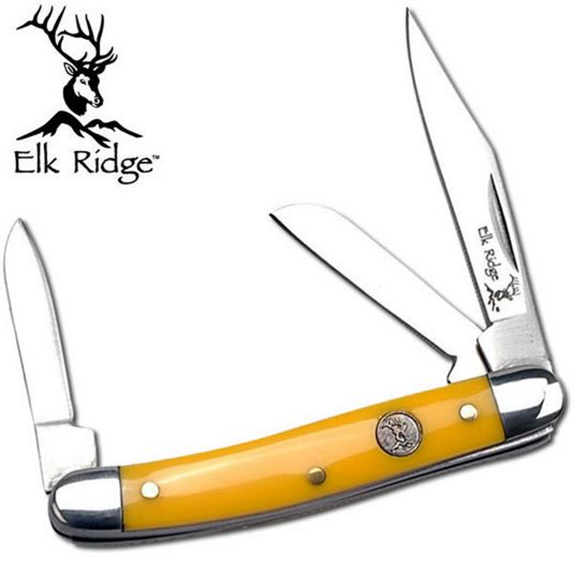 Elk Ridge ER323SY Small Stockman Yellow