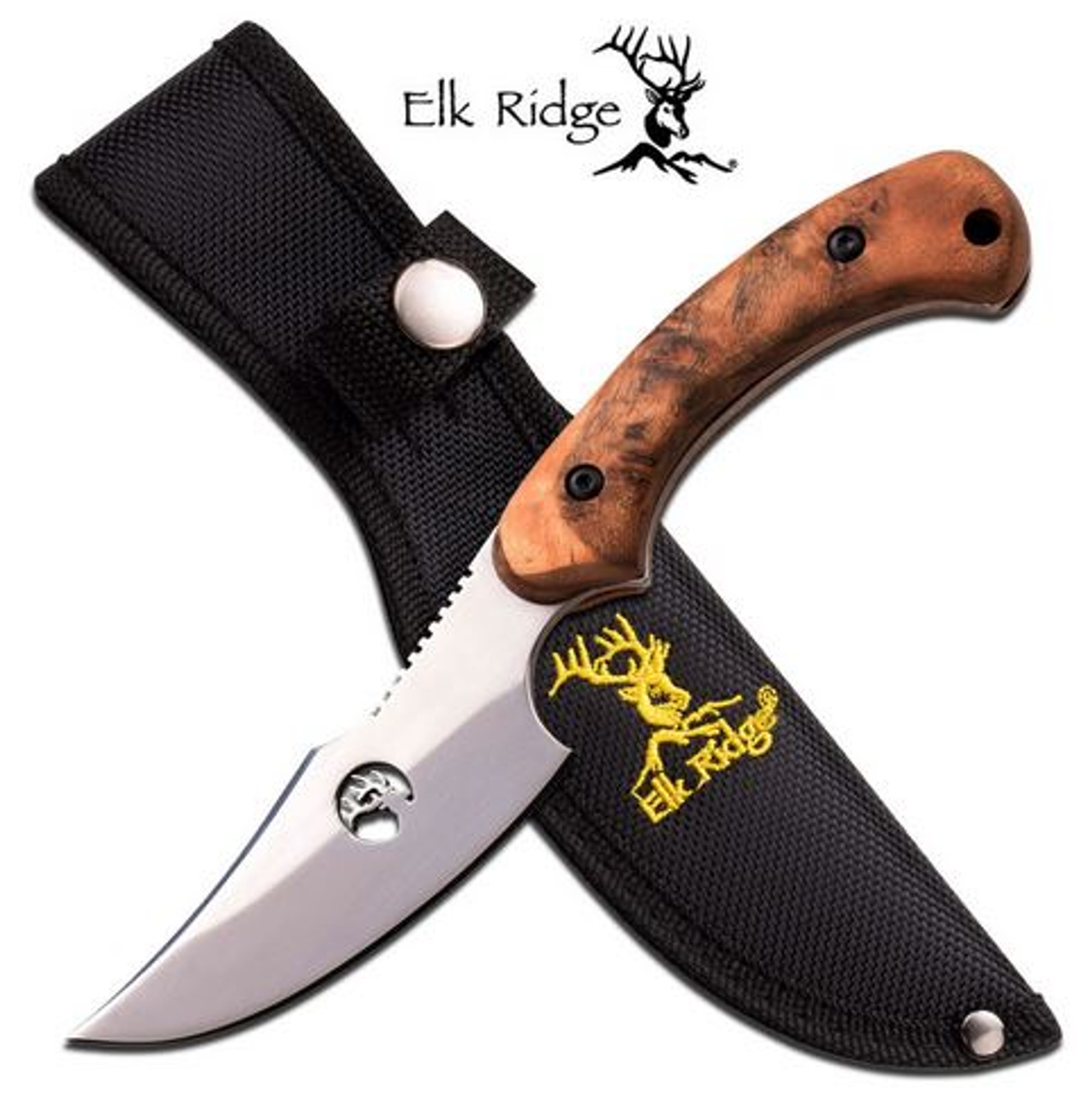 Elk Ridge TA28BW Burl Wood Skinner