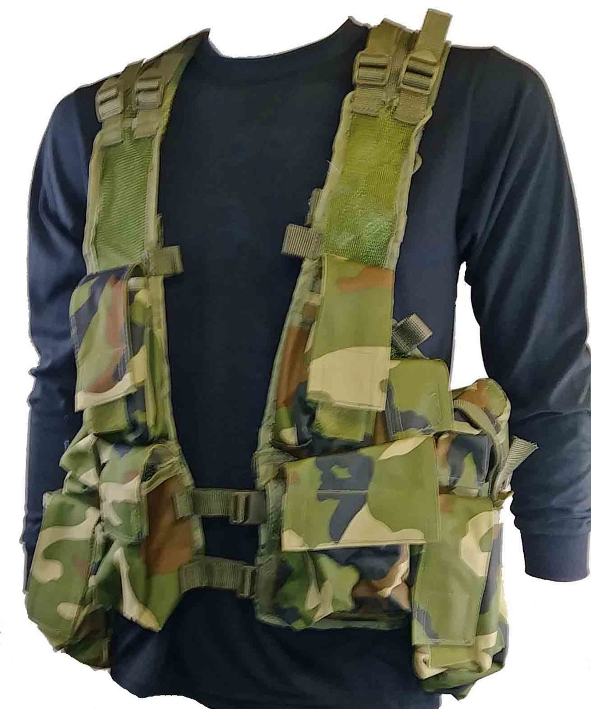 Military Style Camo Tac Vest - Woodland