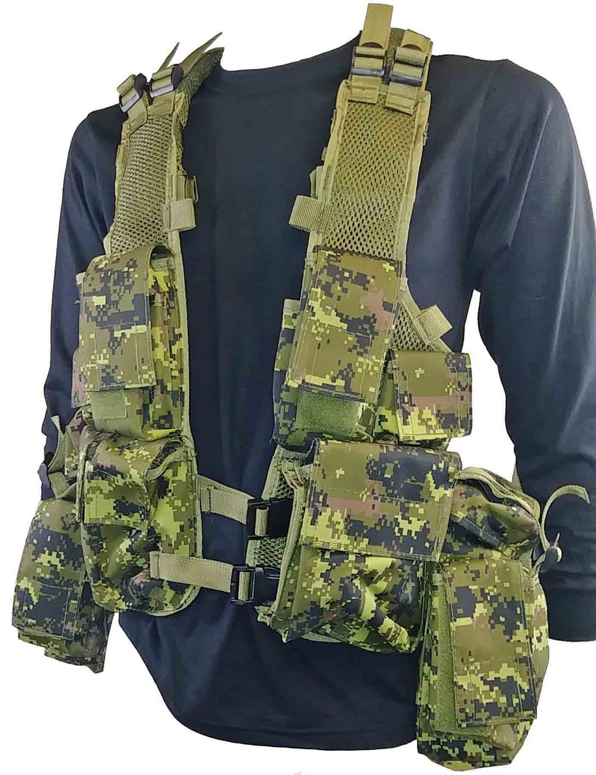 Military Style Camo Tac Vest - Canadian Digital - Hero Outdoors