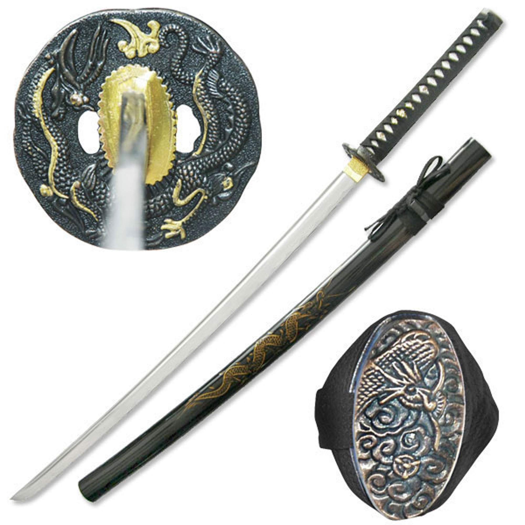 MC SW-768BK Carbon Steel Dragon Samurai Sword