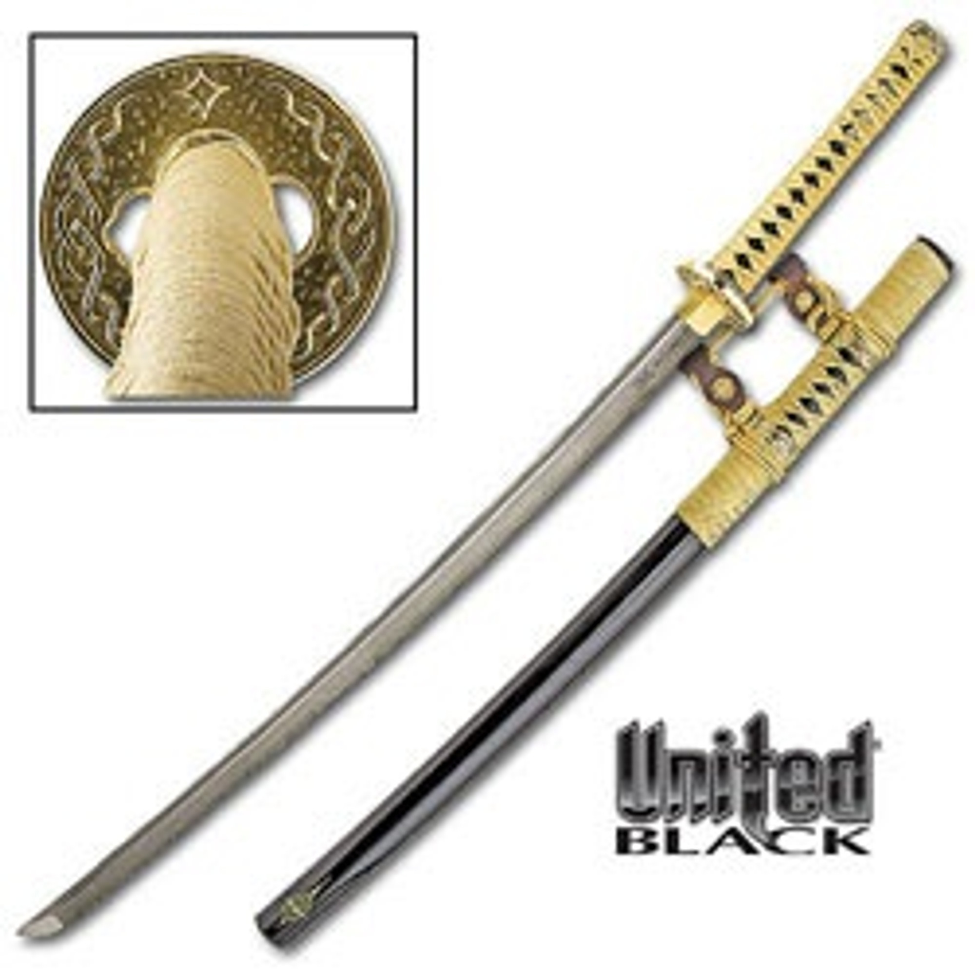 United Black Kogane Dynasty Forged Tachi Sword Damascus