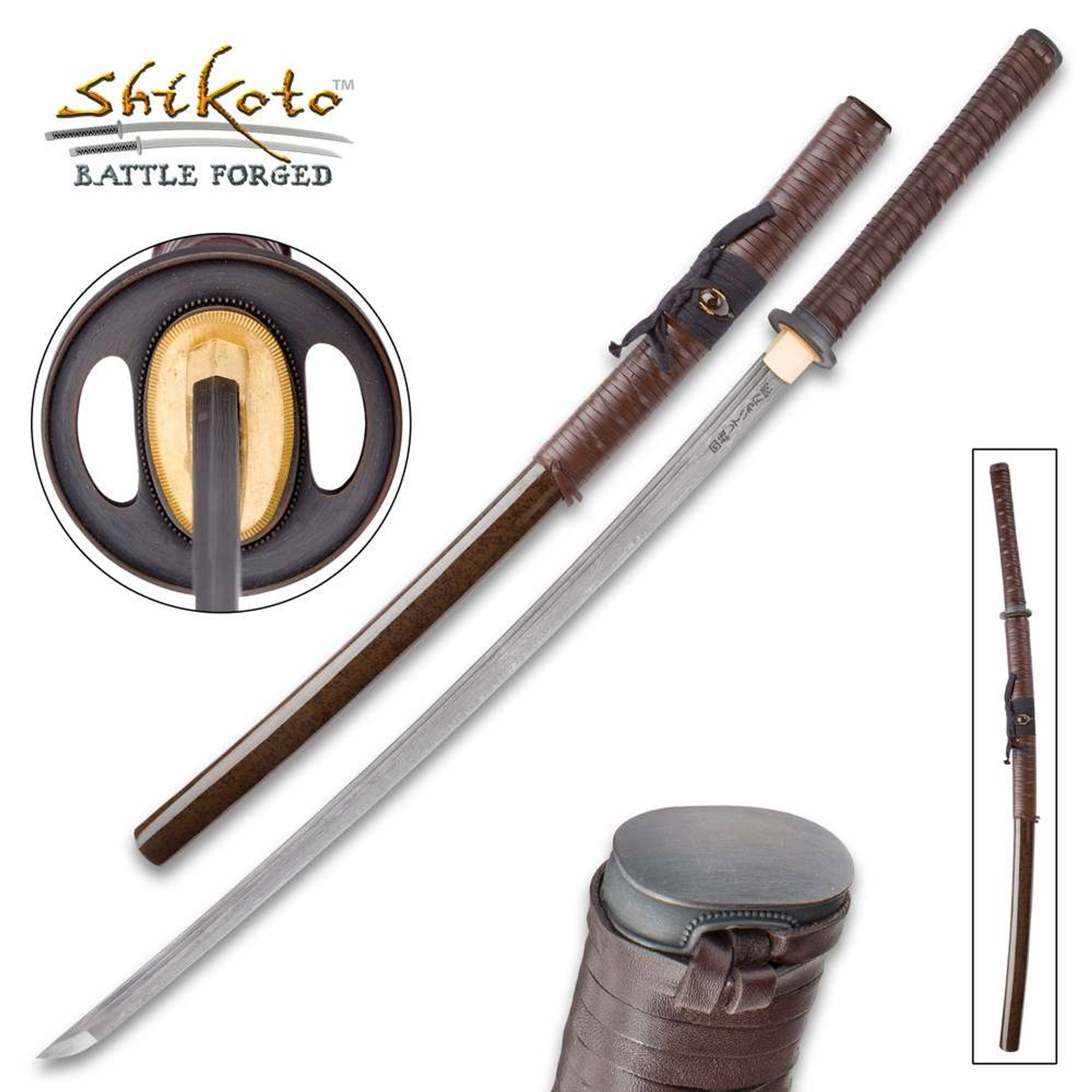 Shikoto Rurousha Handmade Katana/Samurai Sword - Damascus