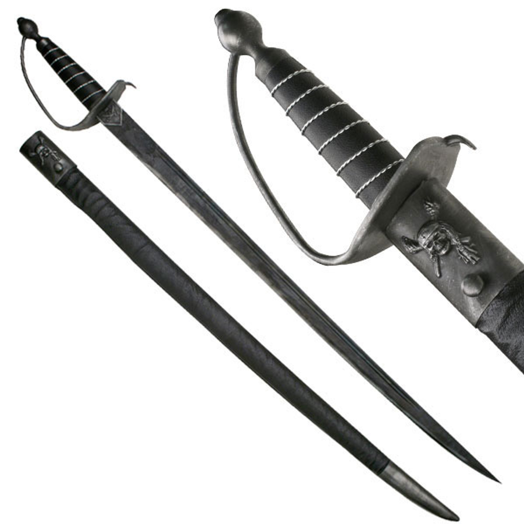MC SW898B Pirate Skull Sword - Black