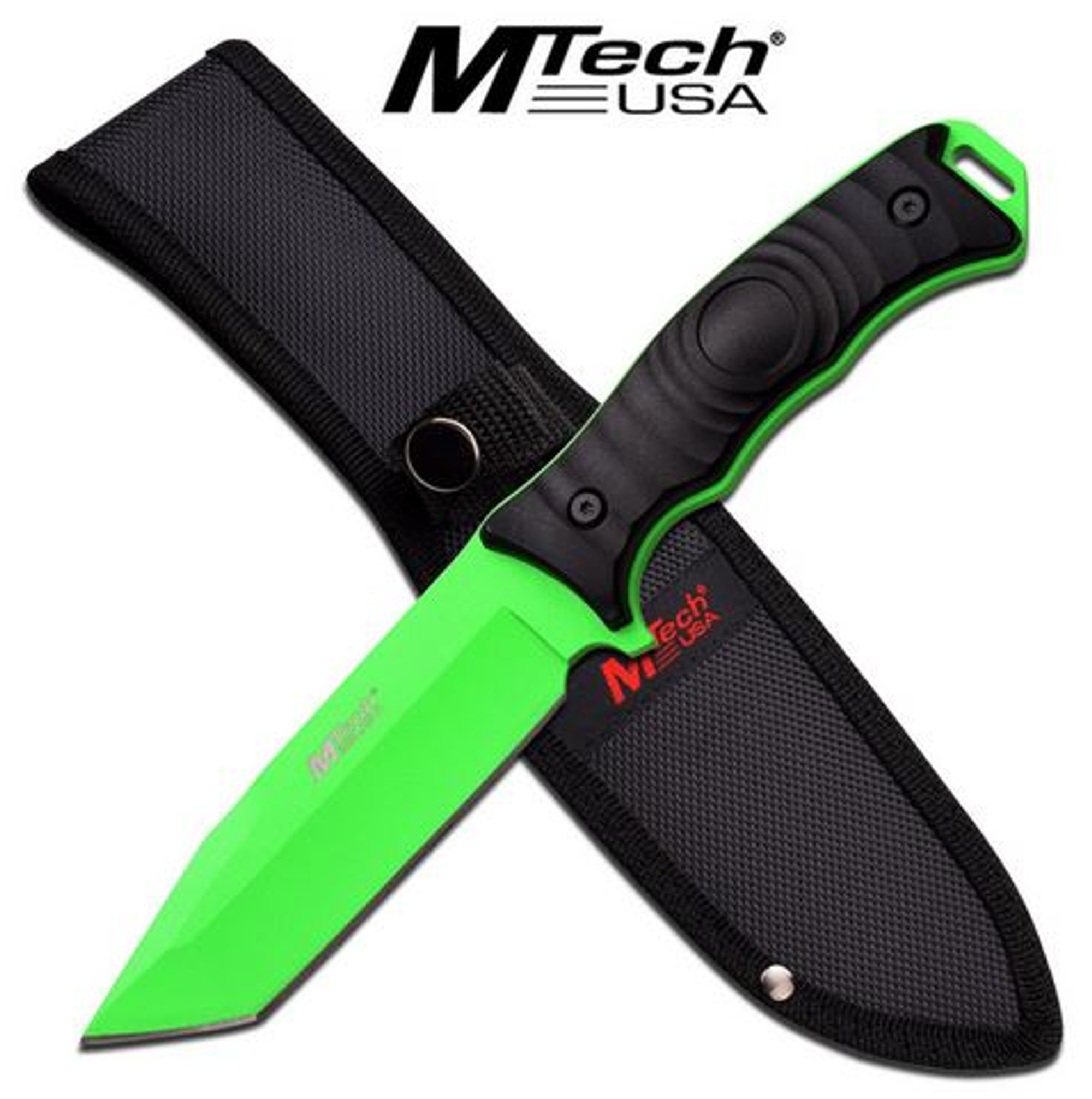MTech 2070TG Fixed Blade 5" Tanto - Neon Green