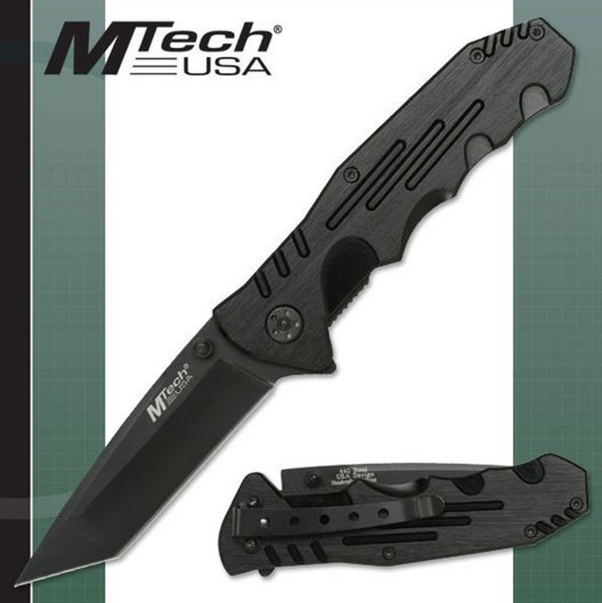 MTech 378 Brushed Tanto Tactical Folder