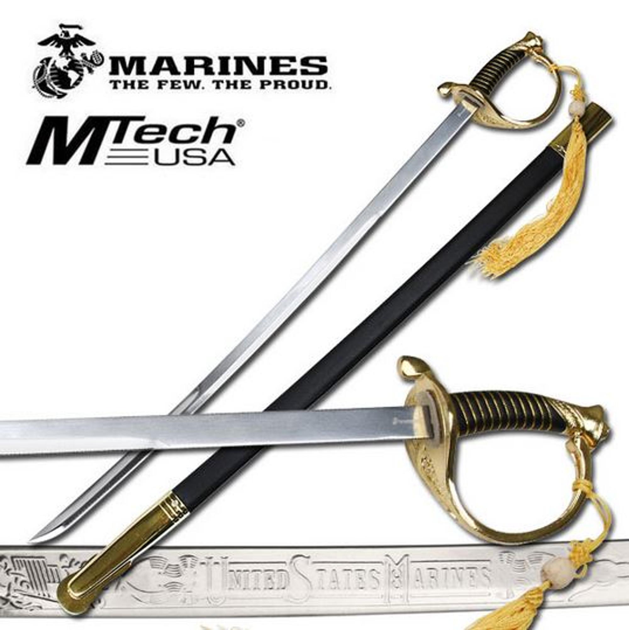 MTech M-1035G US Marines Display Sword - Gold