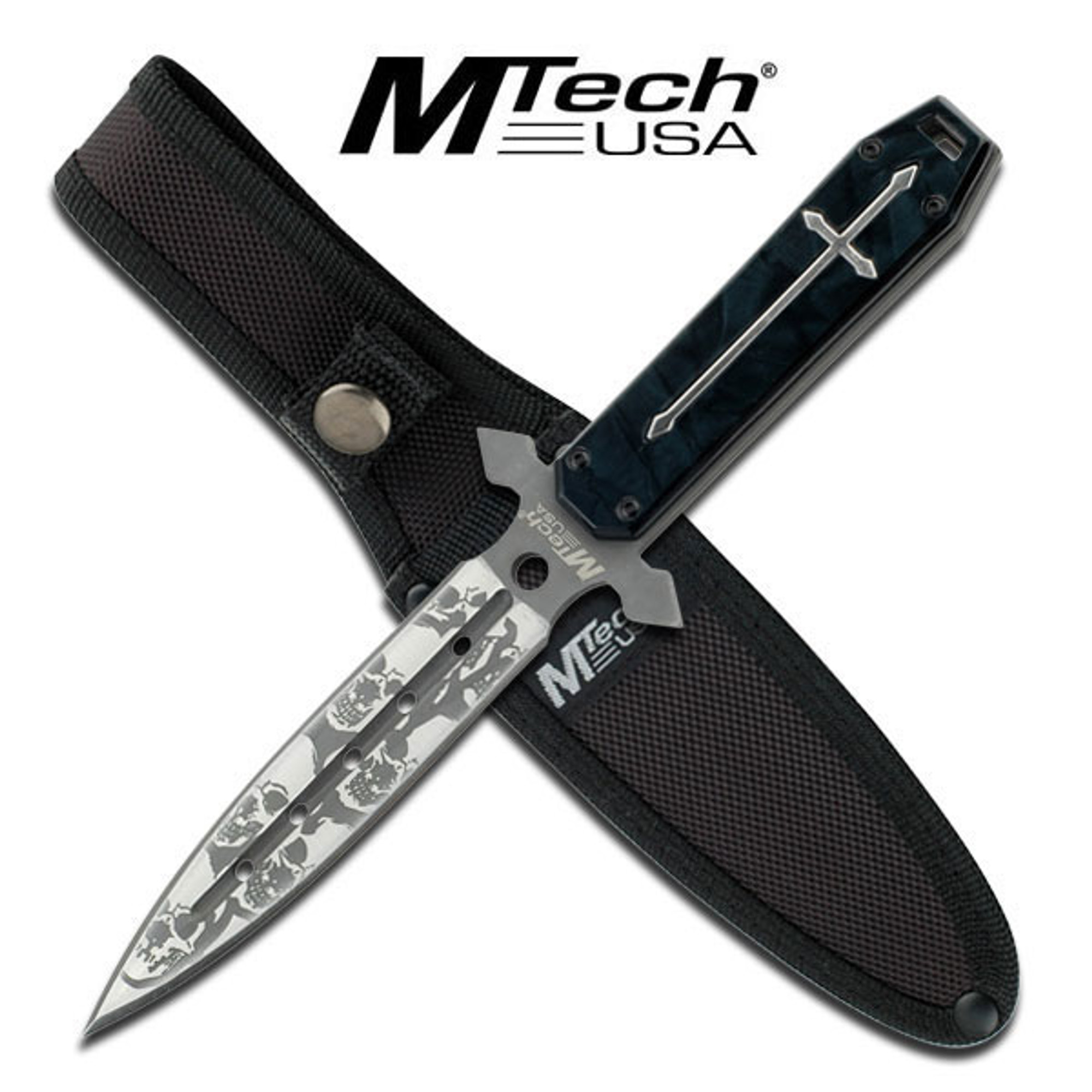 MTech MT2023BP Cross Skulls Dagger - Black