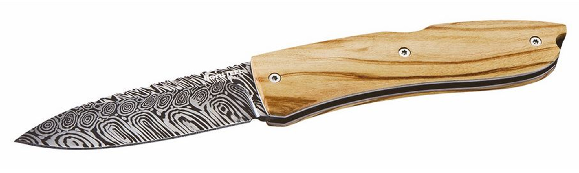 Lion Steel 8800D UL Opera Damascus Lockback - Olive Wood