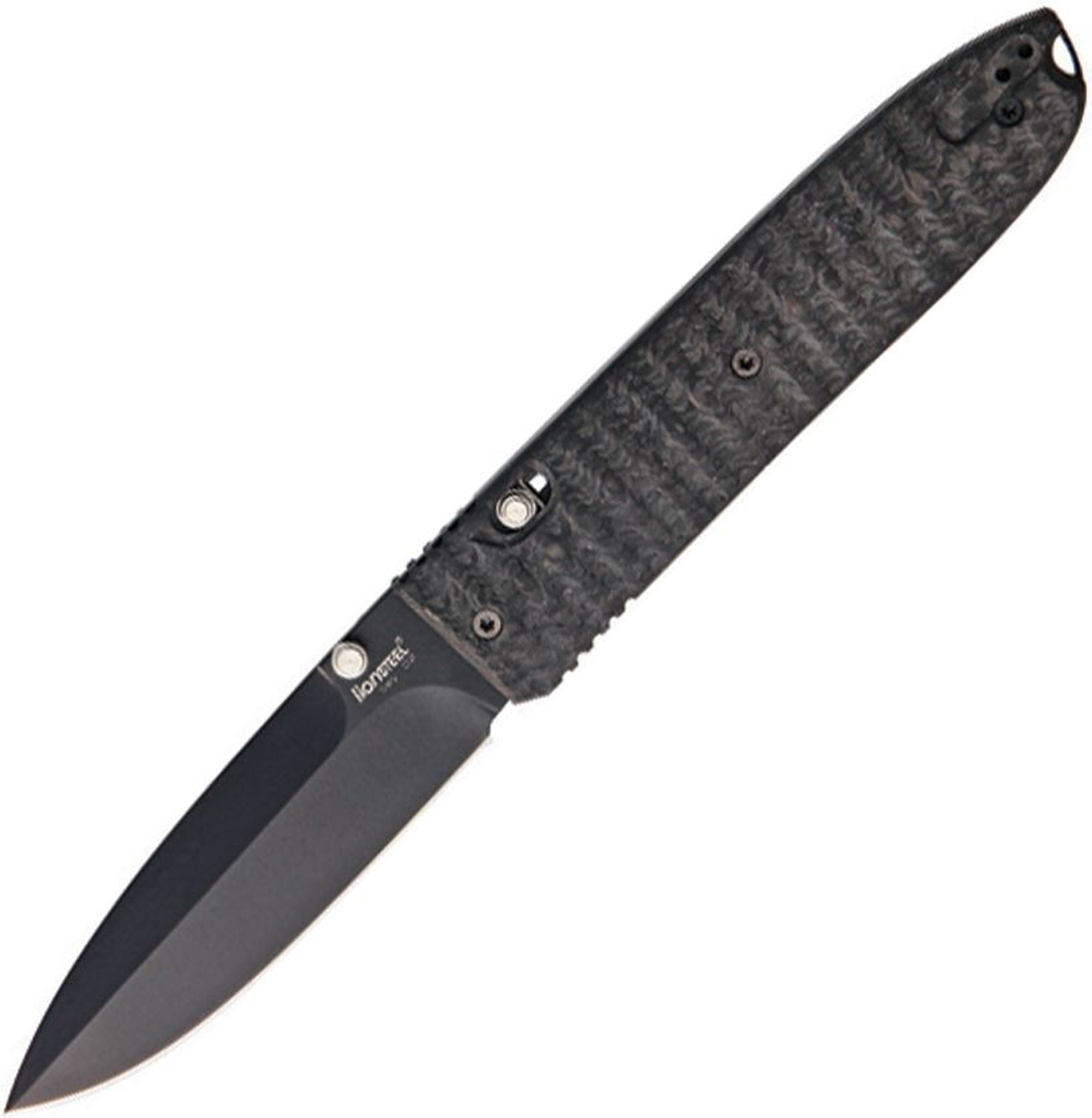 Lion Steel 8701FC Daghetta - Carbon Fiber Handle, Black Blade