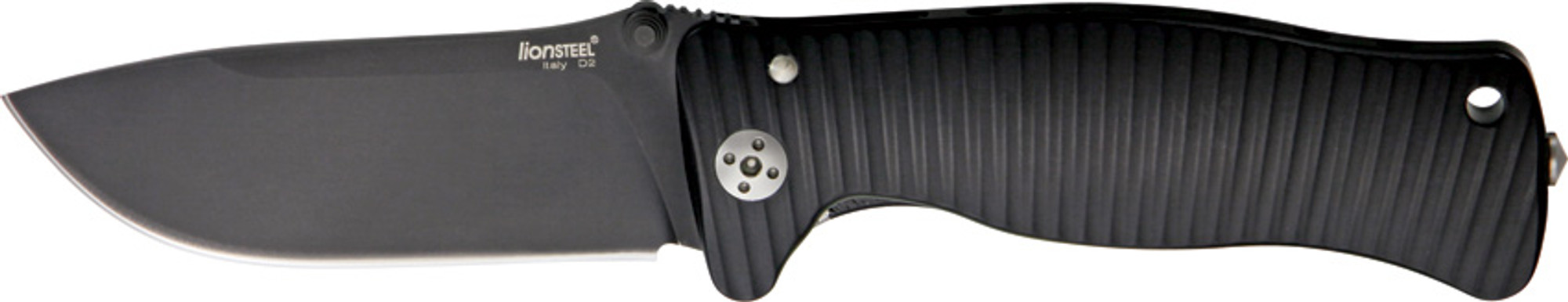 Lion Steel SR1ABB Molletta - Black Aluminum Handle, Black Blade