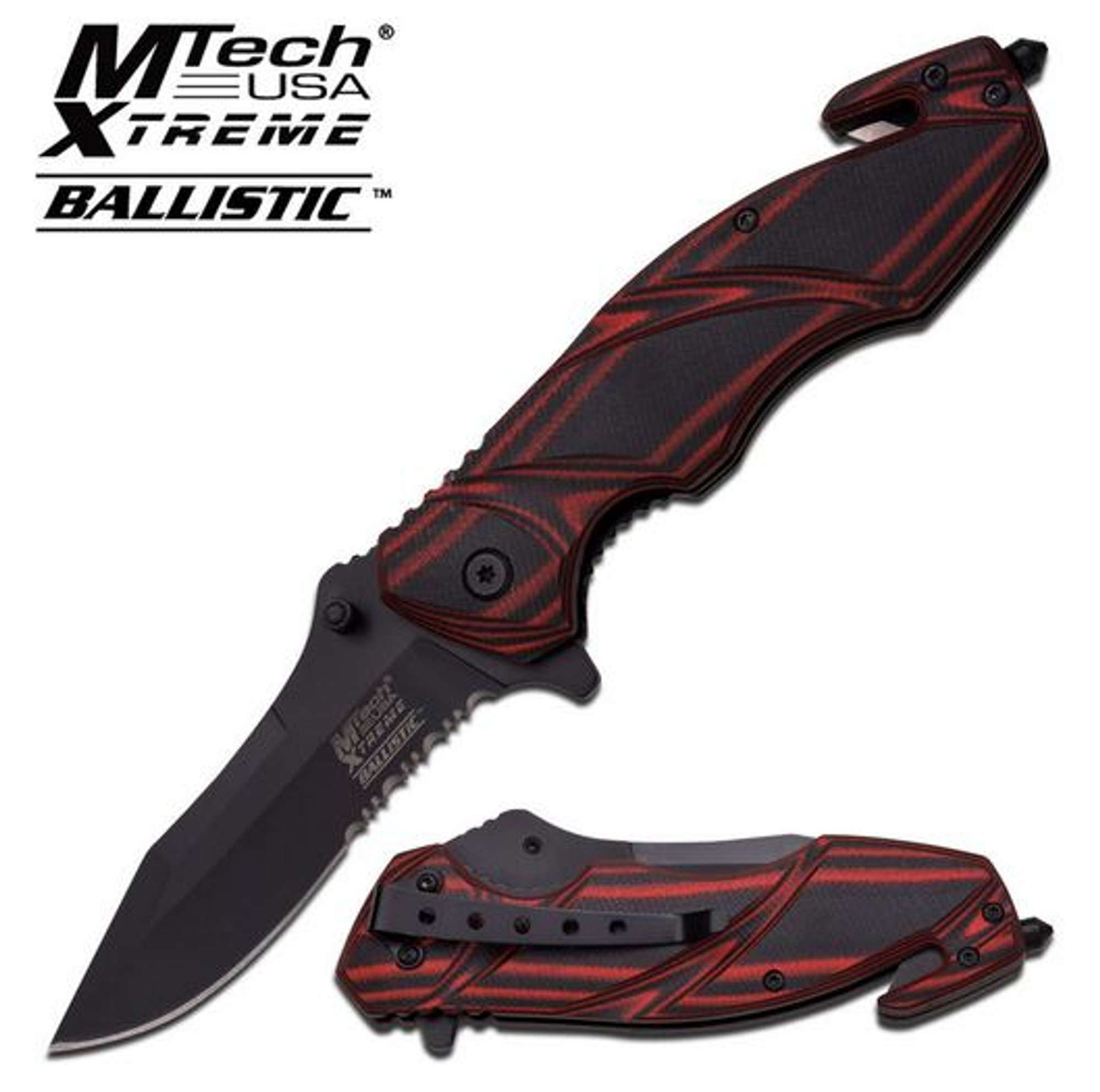 MTech Xtreme A832RD Red Serrated Assisted Open