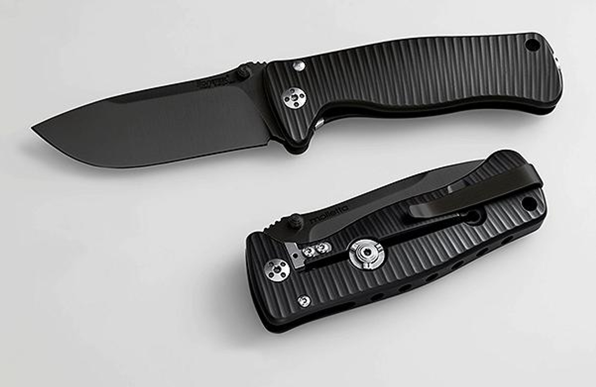 Lion Steel SR2 Mini - Black Aluminium Handle, Black Blade