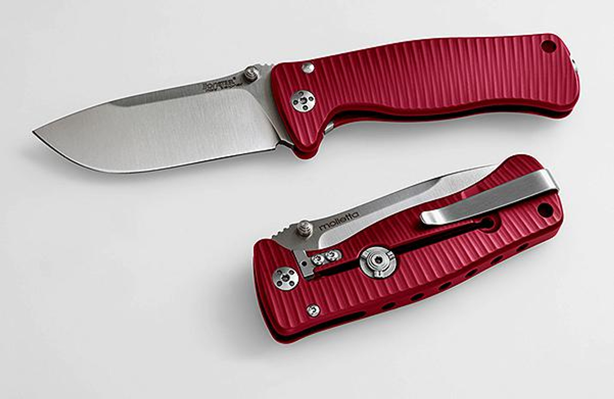 Lion Steel SR2 Mini - Red Aluminium Handle, Satin Blade