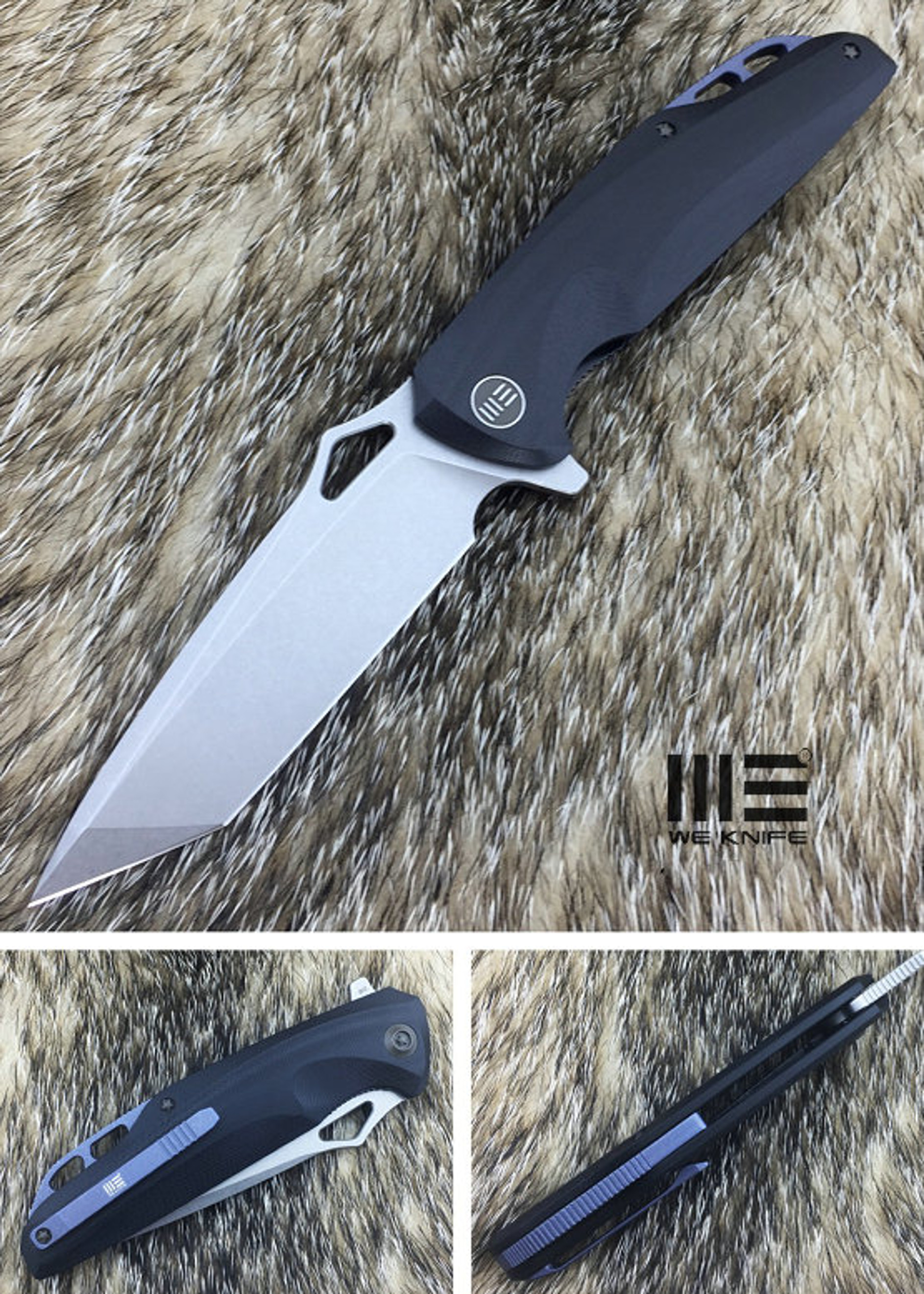 WE Knife 706F SW Tanto D2 Flipper- Black G10