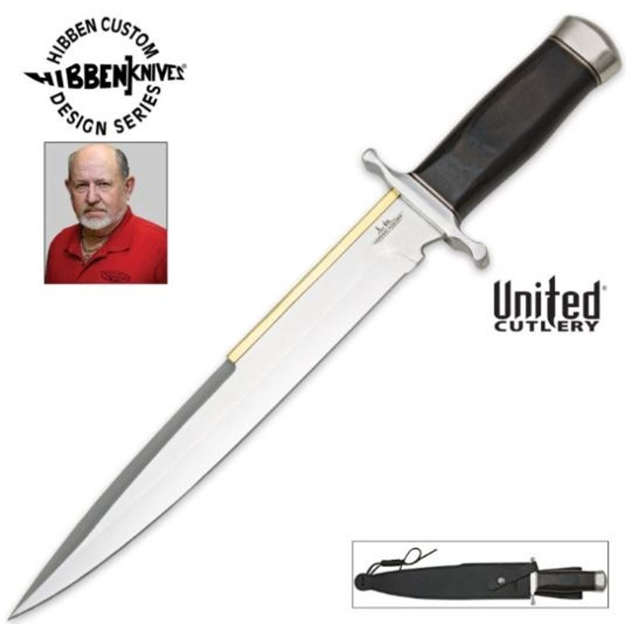 Gil Hibben Old West Toothpick Bowie Knife & Leather Sheath