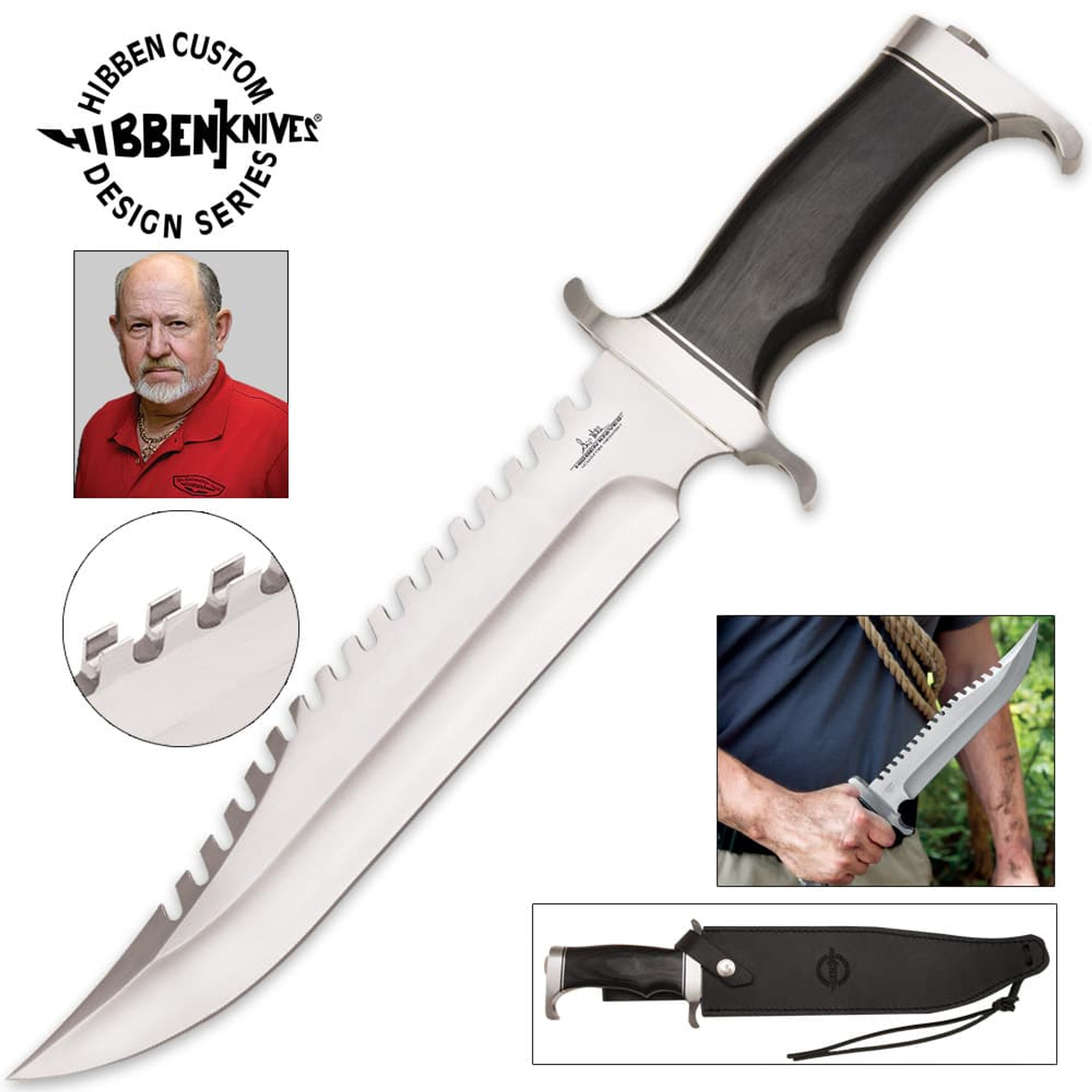 United Gil Hibben Survivor Bowie w/Leather