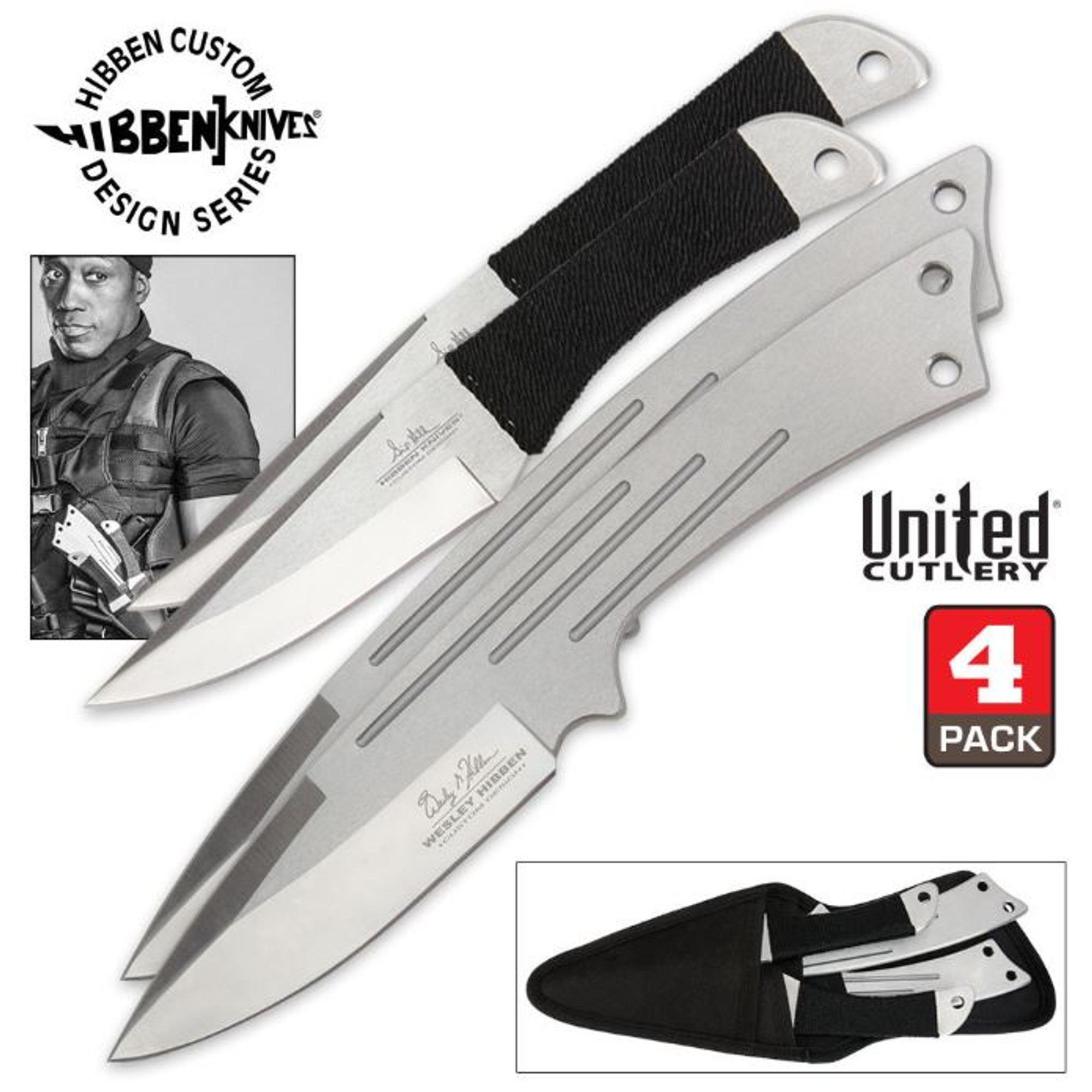 United GH5046 Hibben Legacy Four Throwing Knife Set