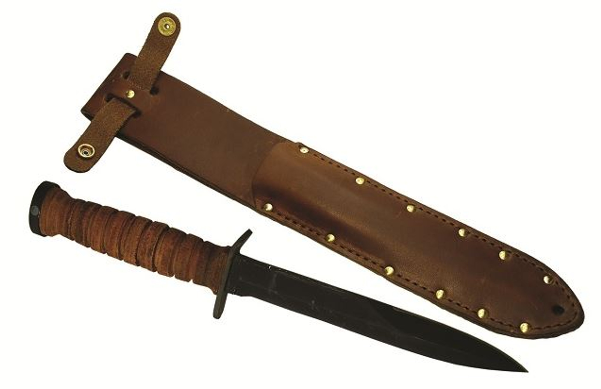 OKC 8155 Mark III Trench Knife w/ Brown Leather Sheath