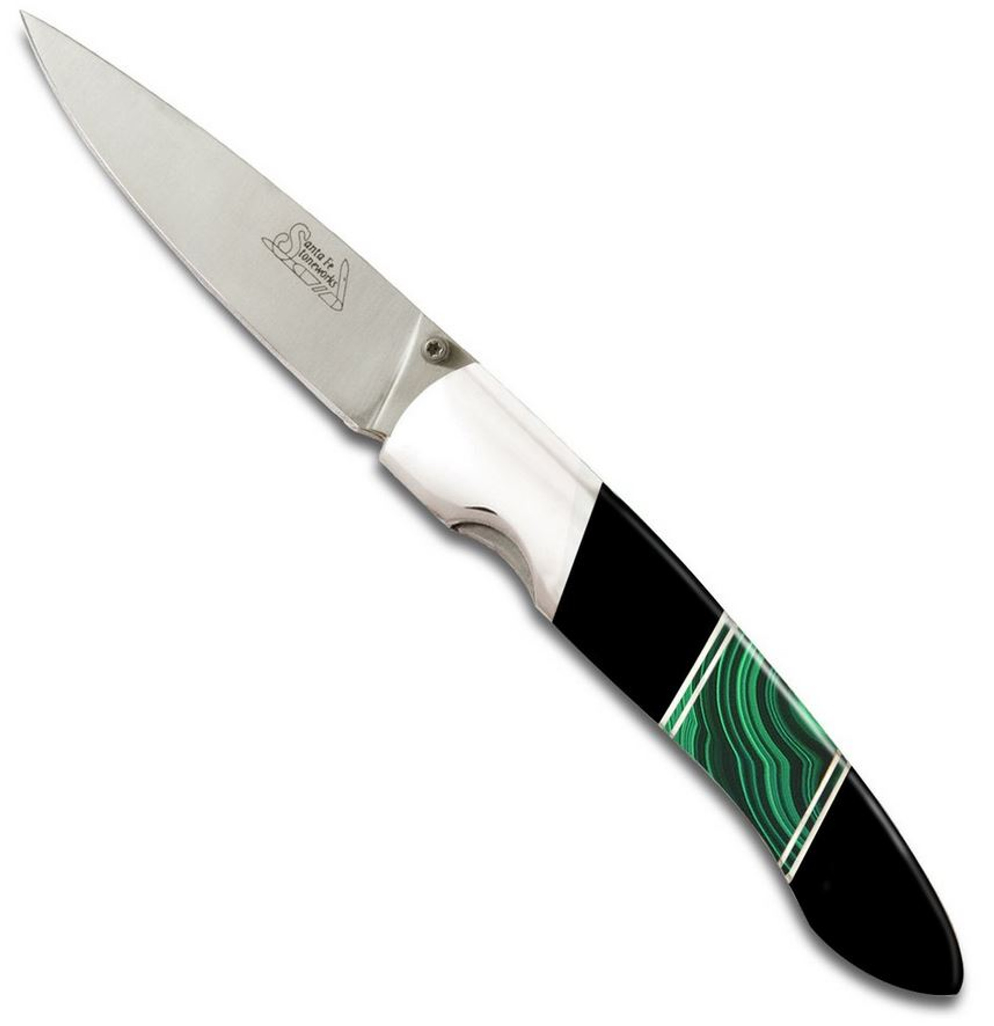 Santa Fe Stoneworks Linerlock - Jet/Malachite