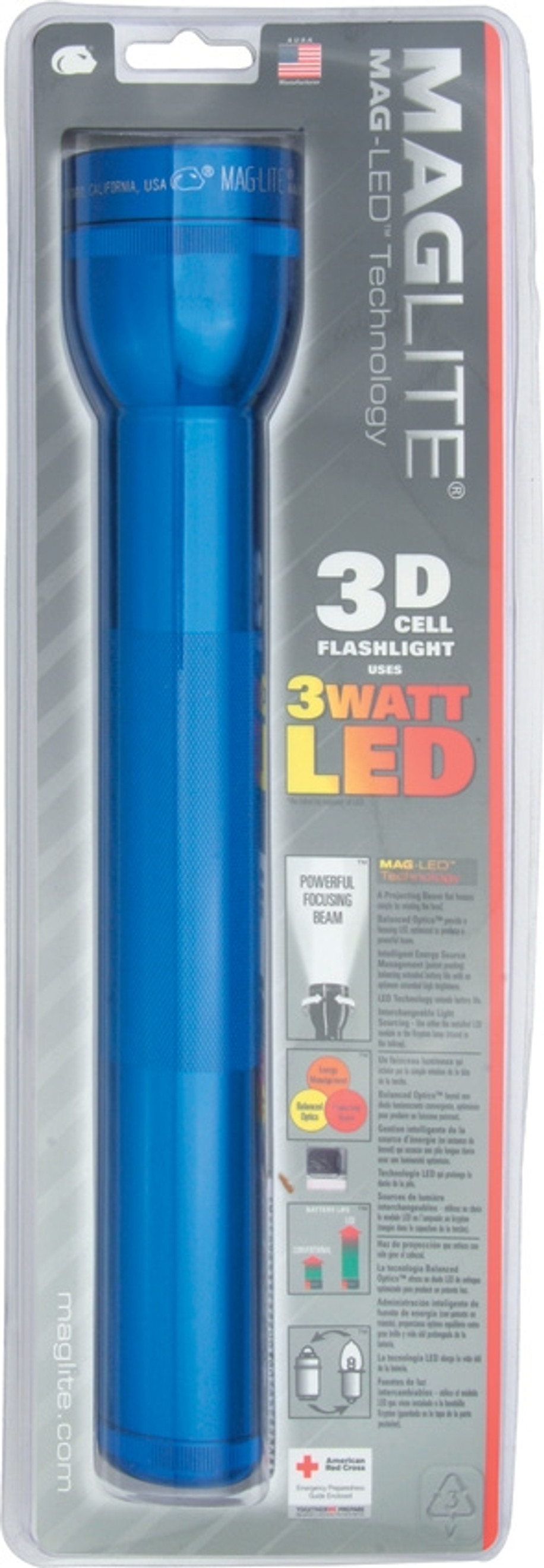 3D Cell LED Flashlight Blue