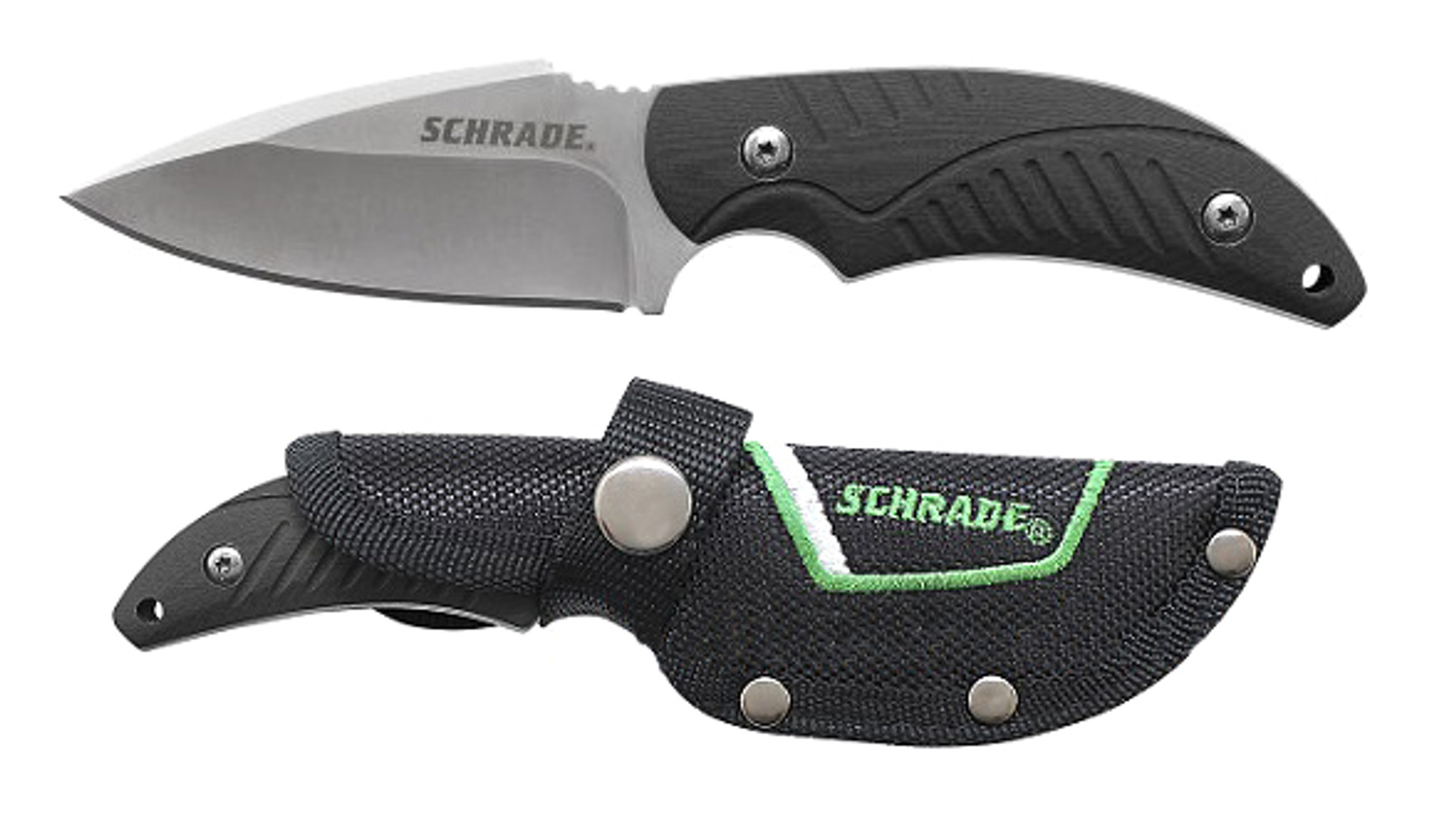 Schrade F66 Small Fixed Blade, TPR Handle w/ Nylon Sheath