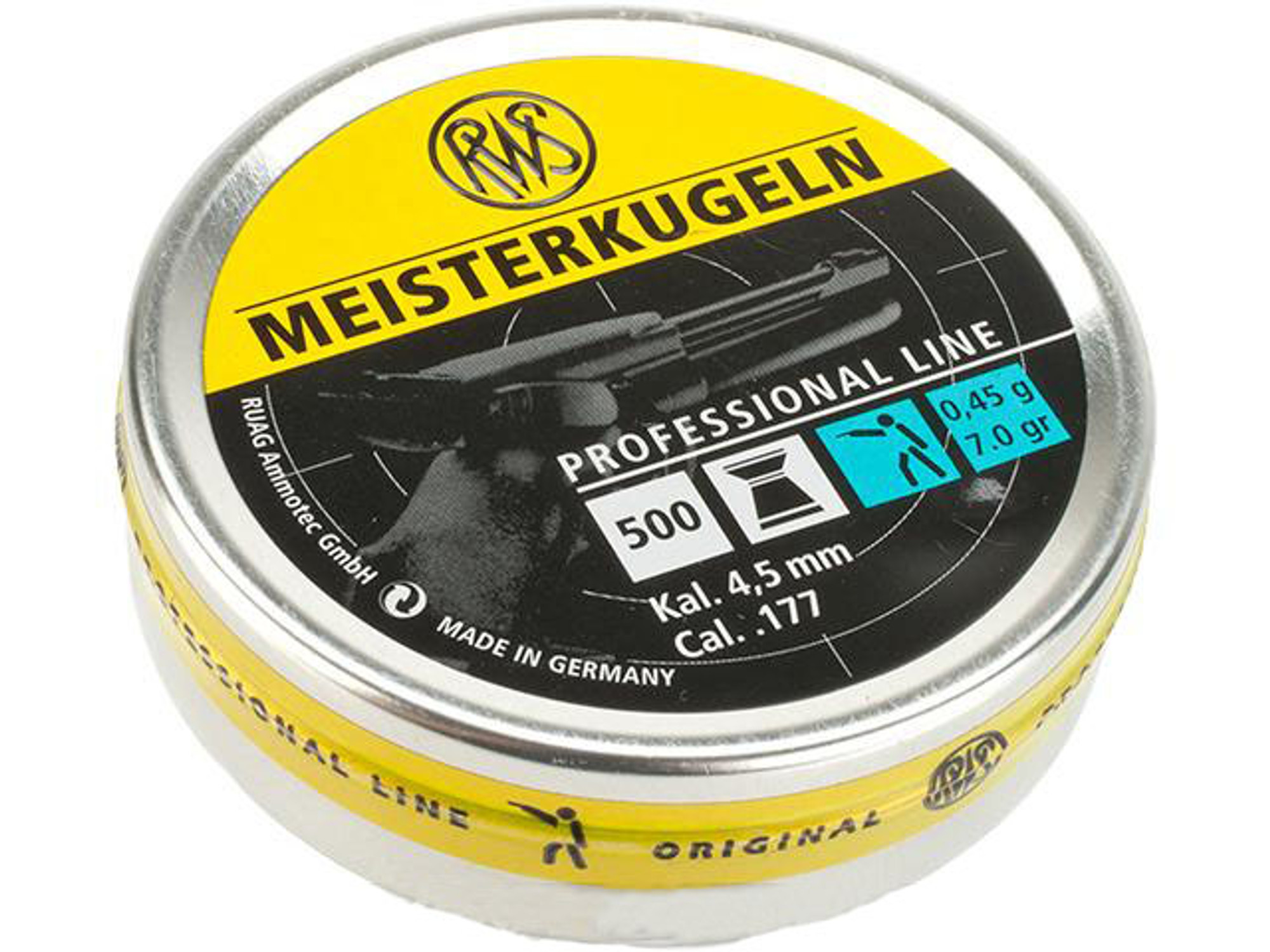 RWS Meisterkugeln Pistol 4.5mm 8.2Grain Pellets - 500 count