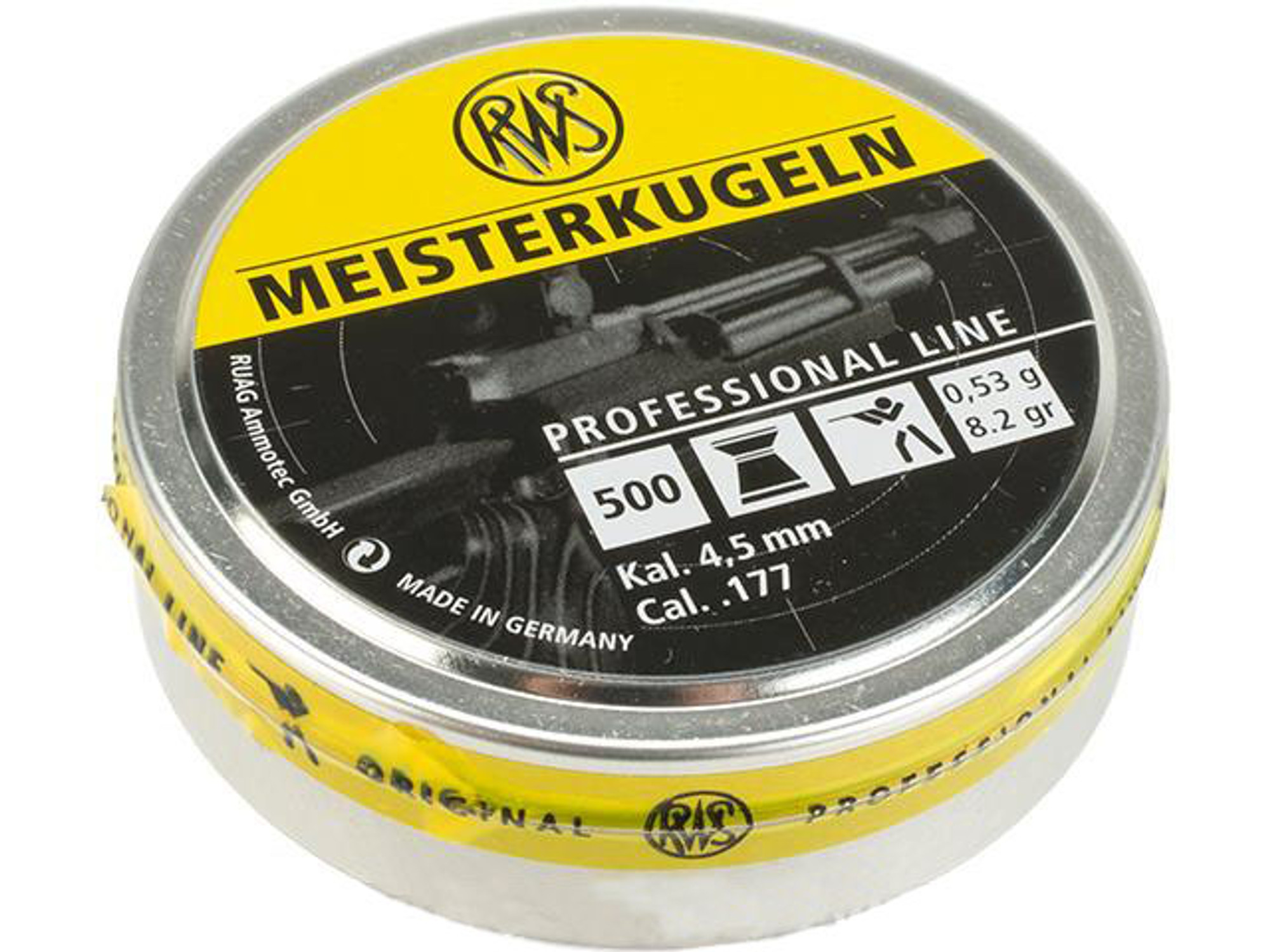 RWS Meisterkugeln Pistol 4.50mm 8.2Grain Pellets - 500 count