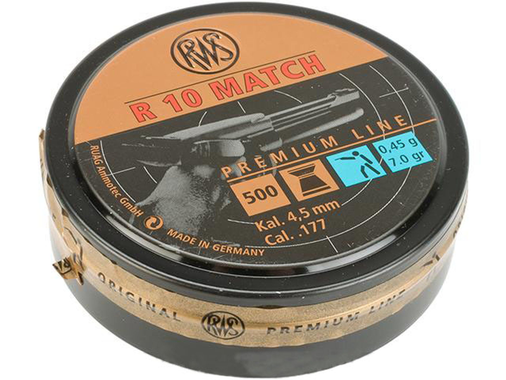 RWS R10 Match Premium 4.49mm 7.0 Grain Wadcutter Pellets - 500 count