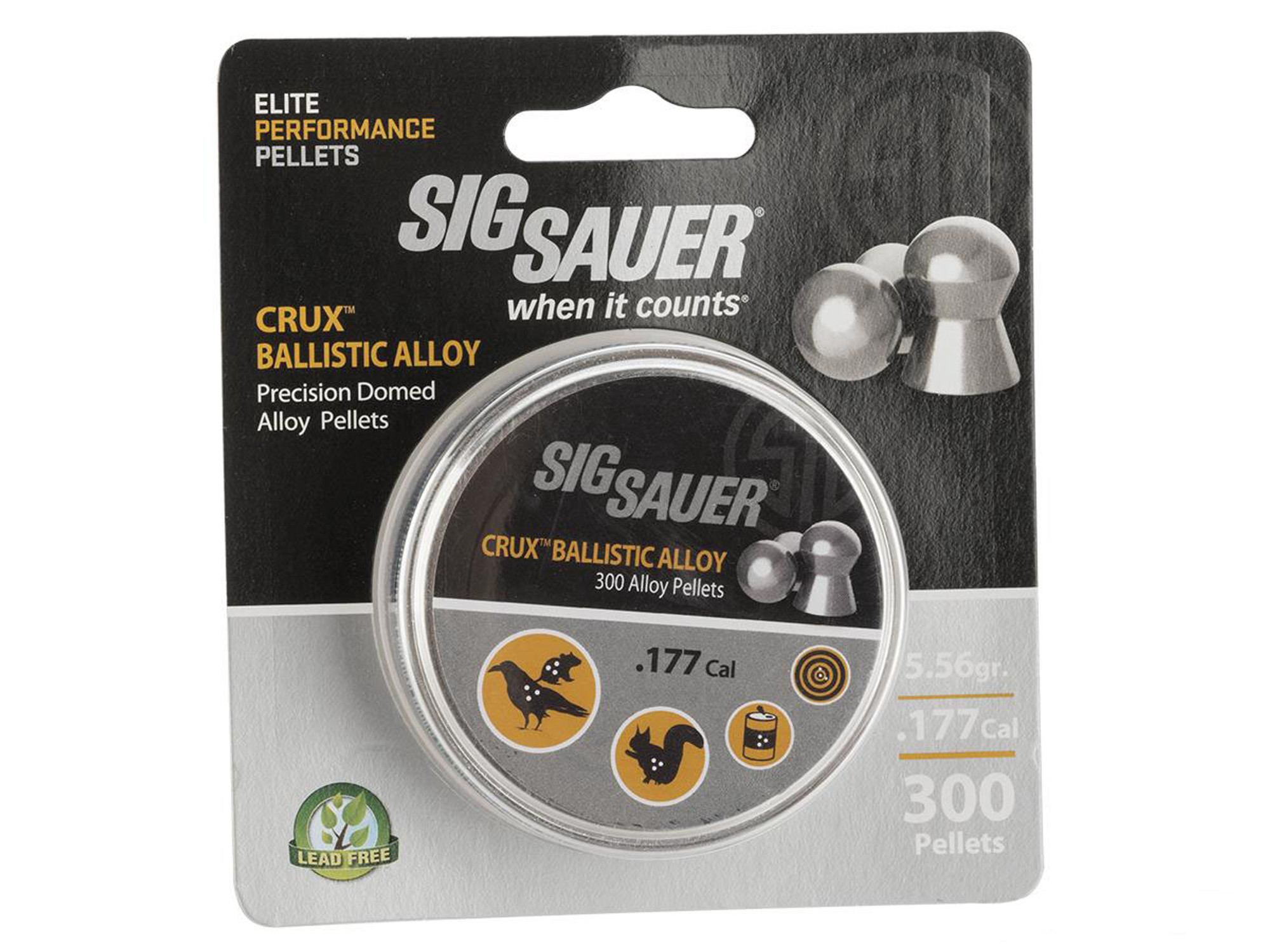 Sig Sauer Elite Performance CRUX Ballistic Alloy .177 cal 5.56gr Lead-Free Pellets (Qty: 300)