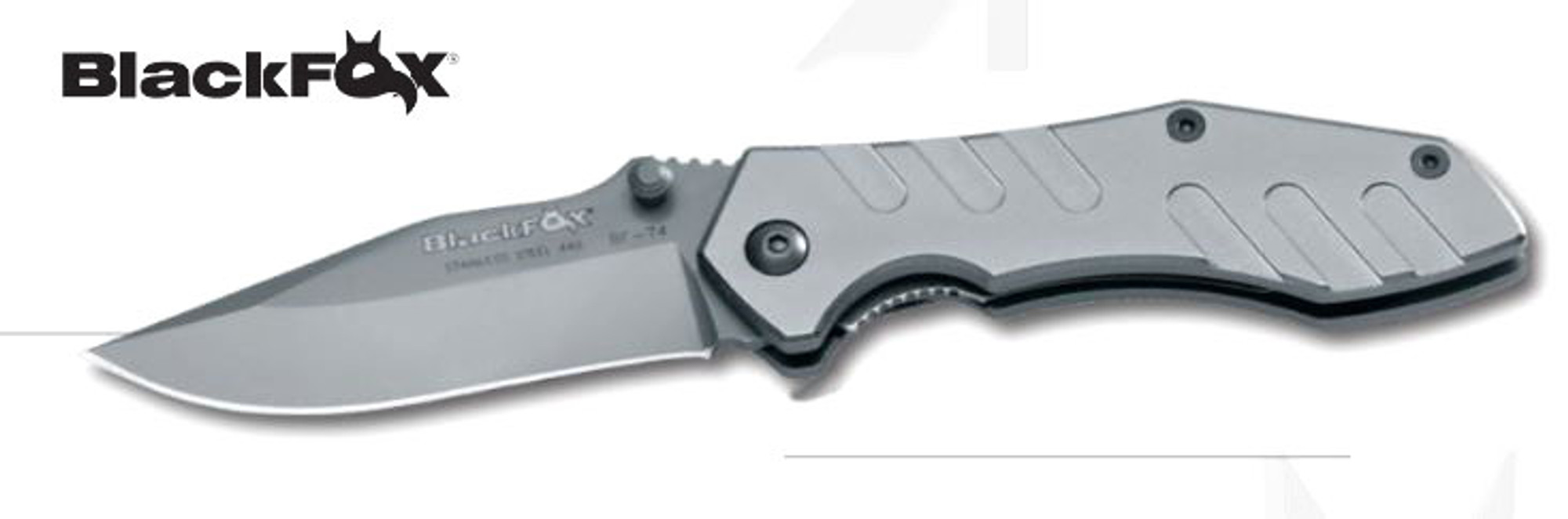 BlackFox BF74 Folder, 440A, ALuminum Handle, 01FX283