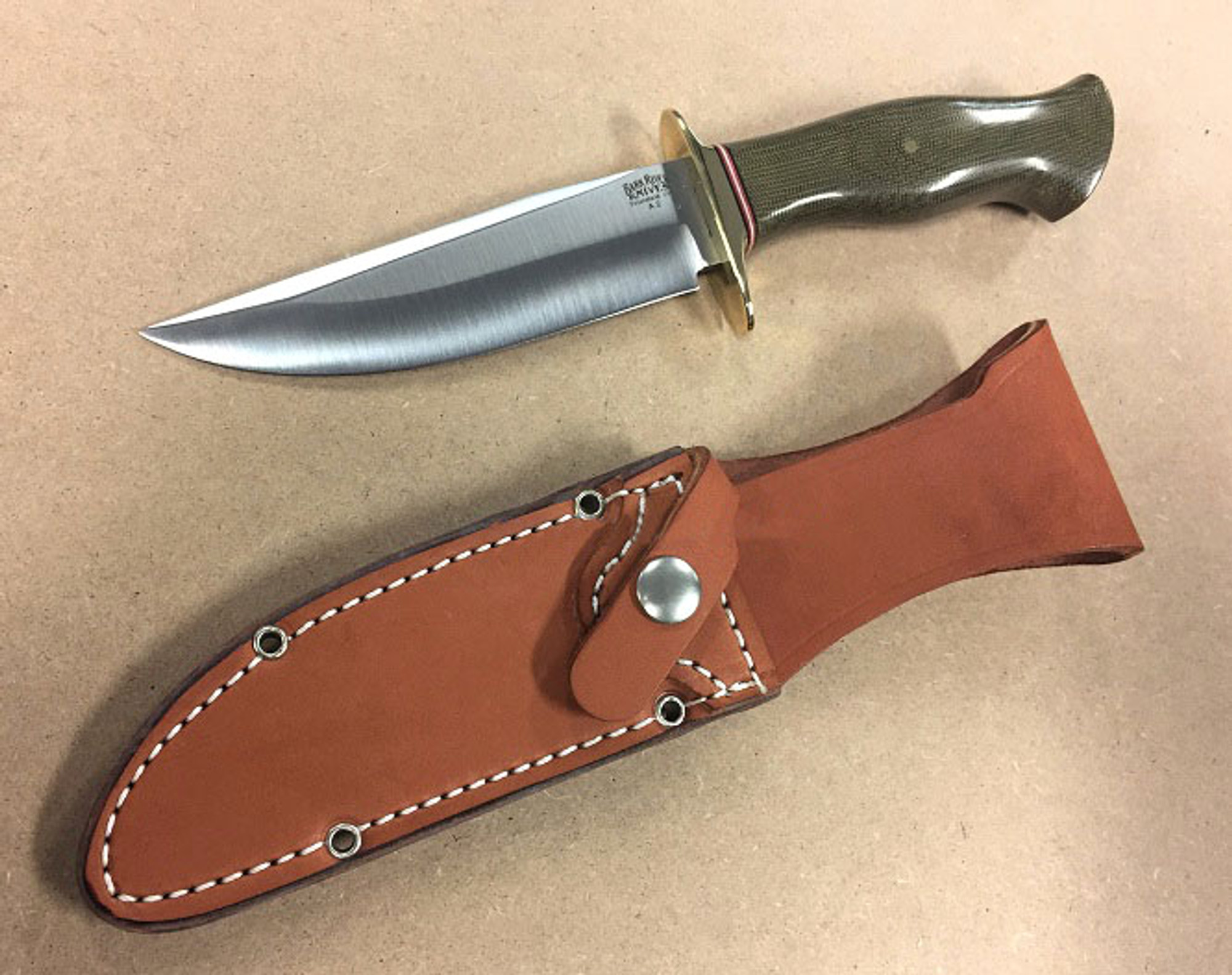 Bark River 9113MGC Vest Pocket Bowie A - Green Micarta