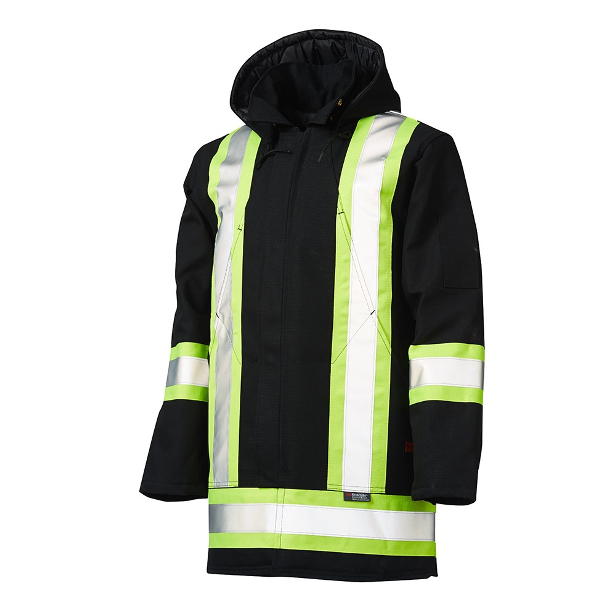 Tough Duck Lined Safety Parka With Reflective Stripes