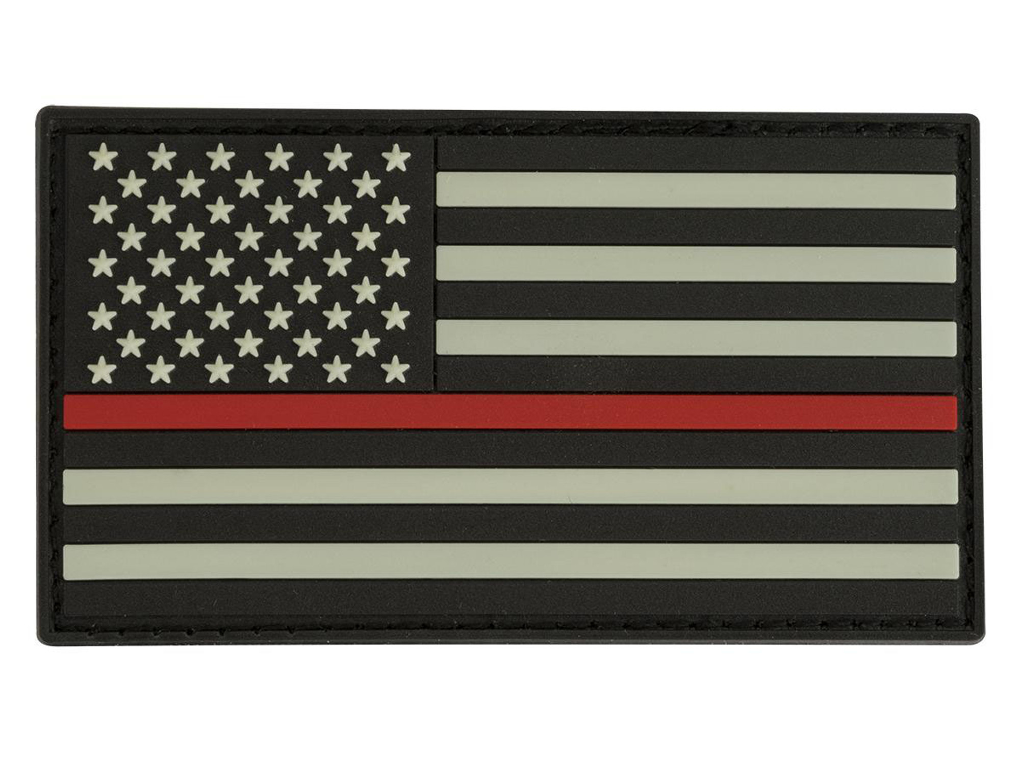 Glow in the Dark PVC Thin Red Line American Flag Patch