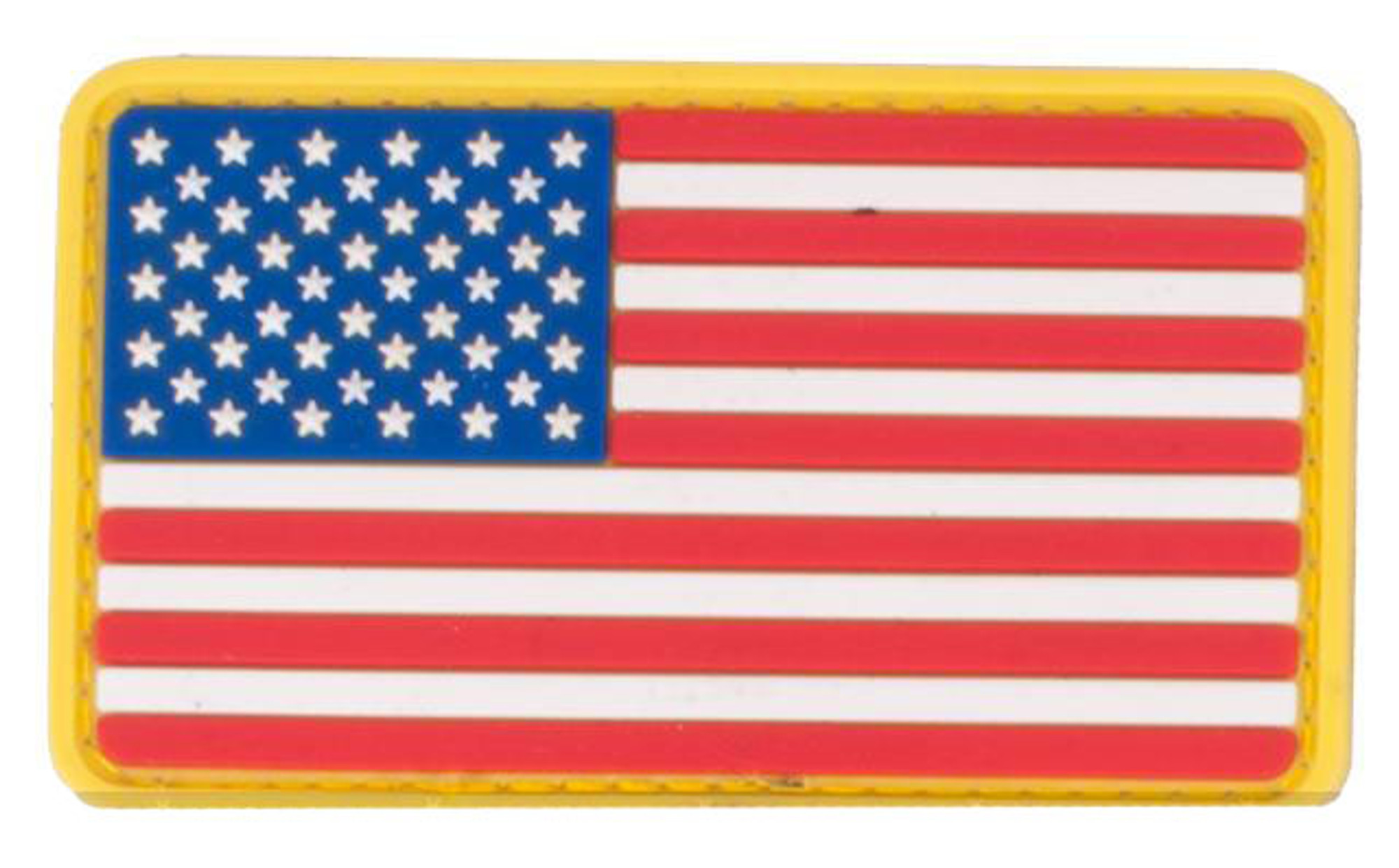 US Flag PVC Hook and Loop Rubber Patch (Color: Regular / Red White & Blue)