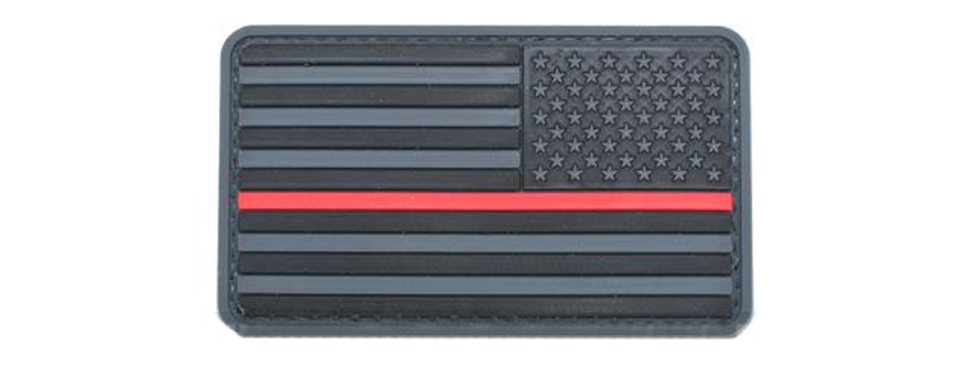 US Flag PVC Hook and Loop Rubber Patch (Color: Reverse / Thin Red Line)